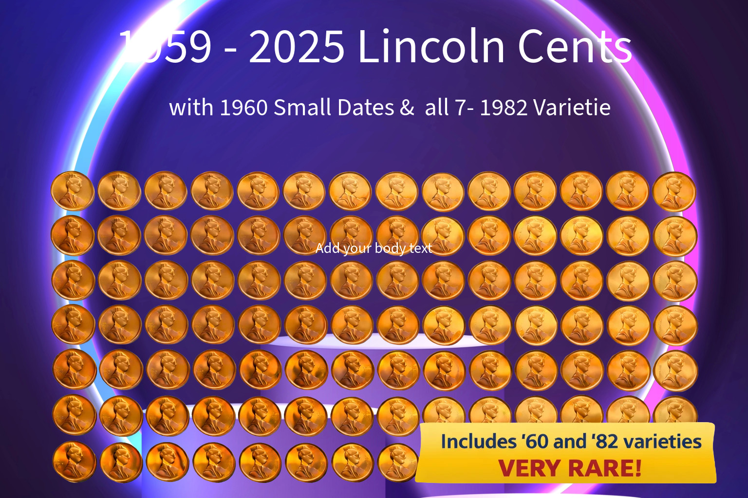 1959-2025 COMPLETE COLLECTION PDS LINCOLN CENTS w/60 Small Dates, 7-1982's Penny