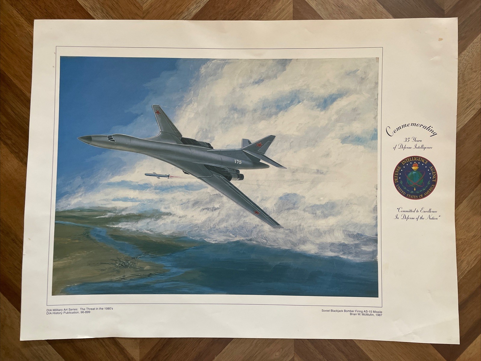 DIA MILITARY ART SERIES SOVIET BLACKJACK BOMBER FIRING AS 15 MISSILE