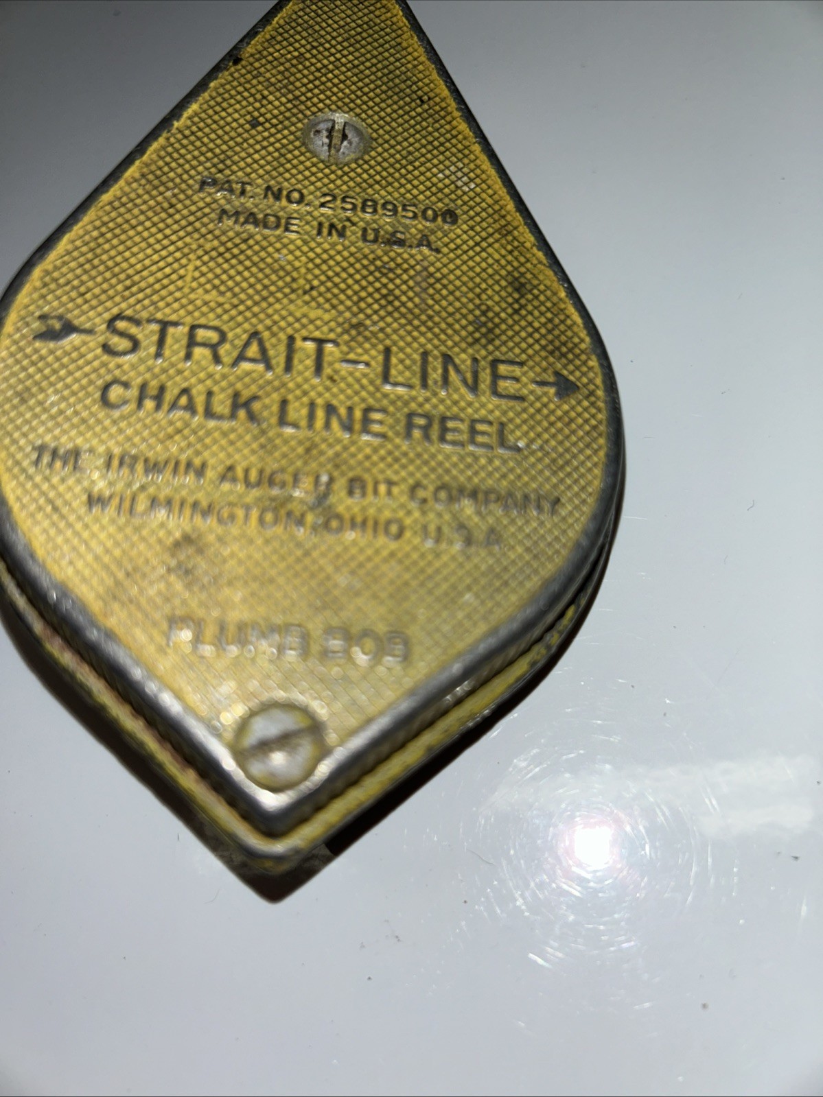 Vintage Irwin Strait-Line Chalk Line Reel Plumb Bob Blue Chalk Made in USA