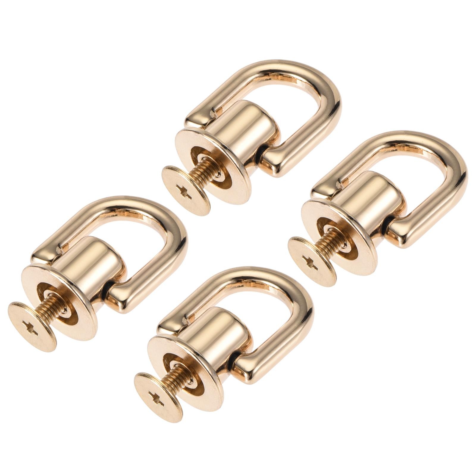 12x10mm Ball Post Head Button Studs with D Ring for DIY Light Gold 4pcs