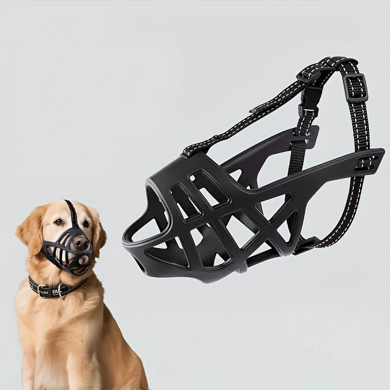 Reflect Light Dog Mouth Guard Cover Comfy Breathable Basket Muzzle Against Bitin