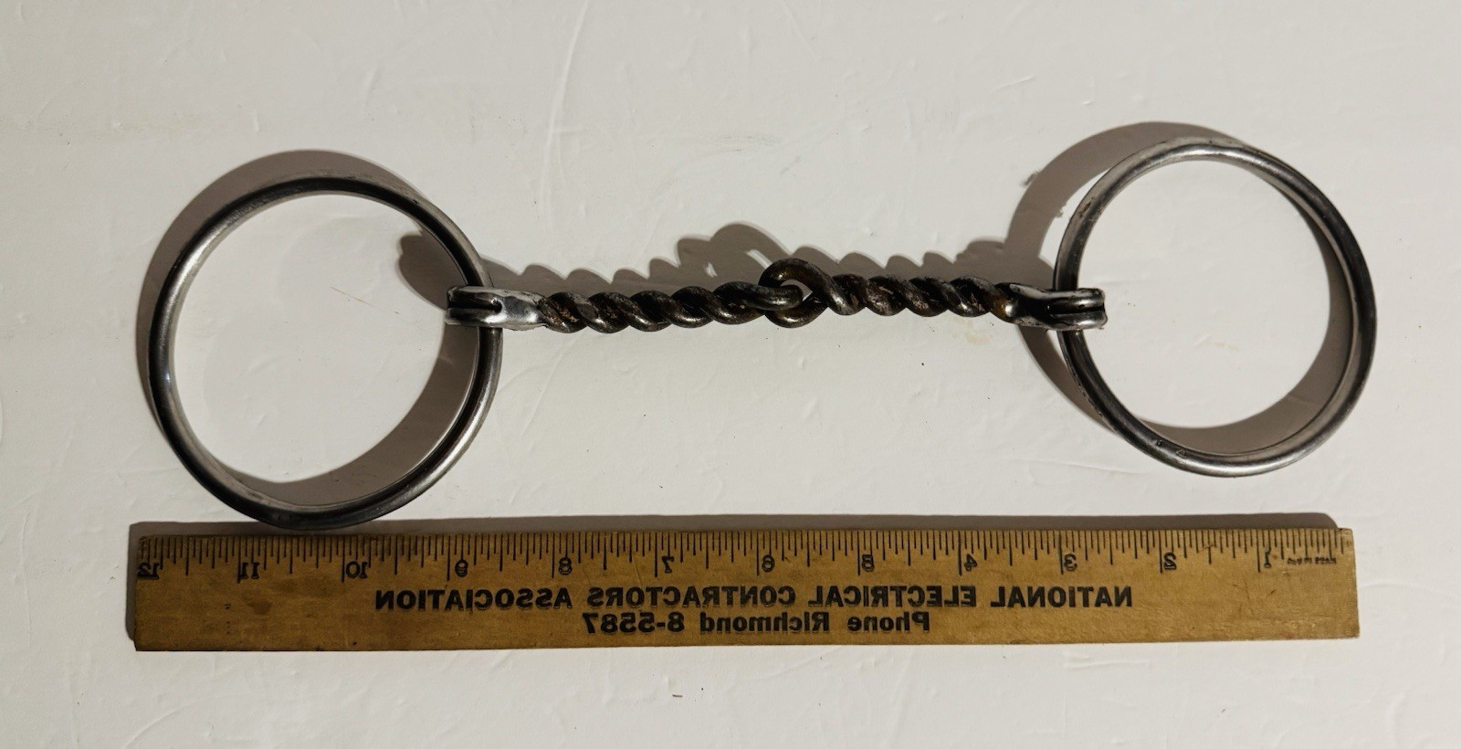 Used loose ring snaffle bit twisted  wire mouth 4 1/2 in nickel