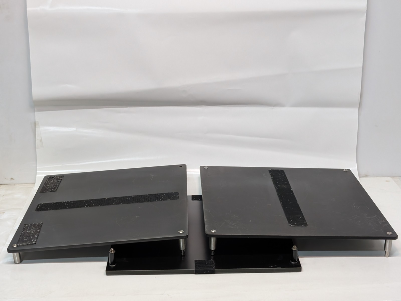 Lot of 3 Amsco black operating table assembly component board panels, 56286-001