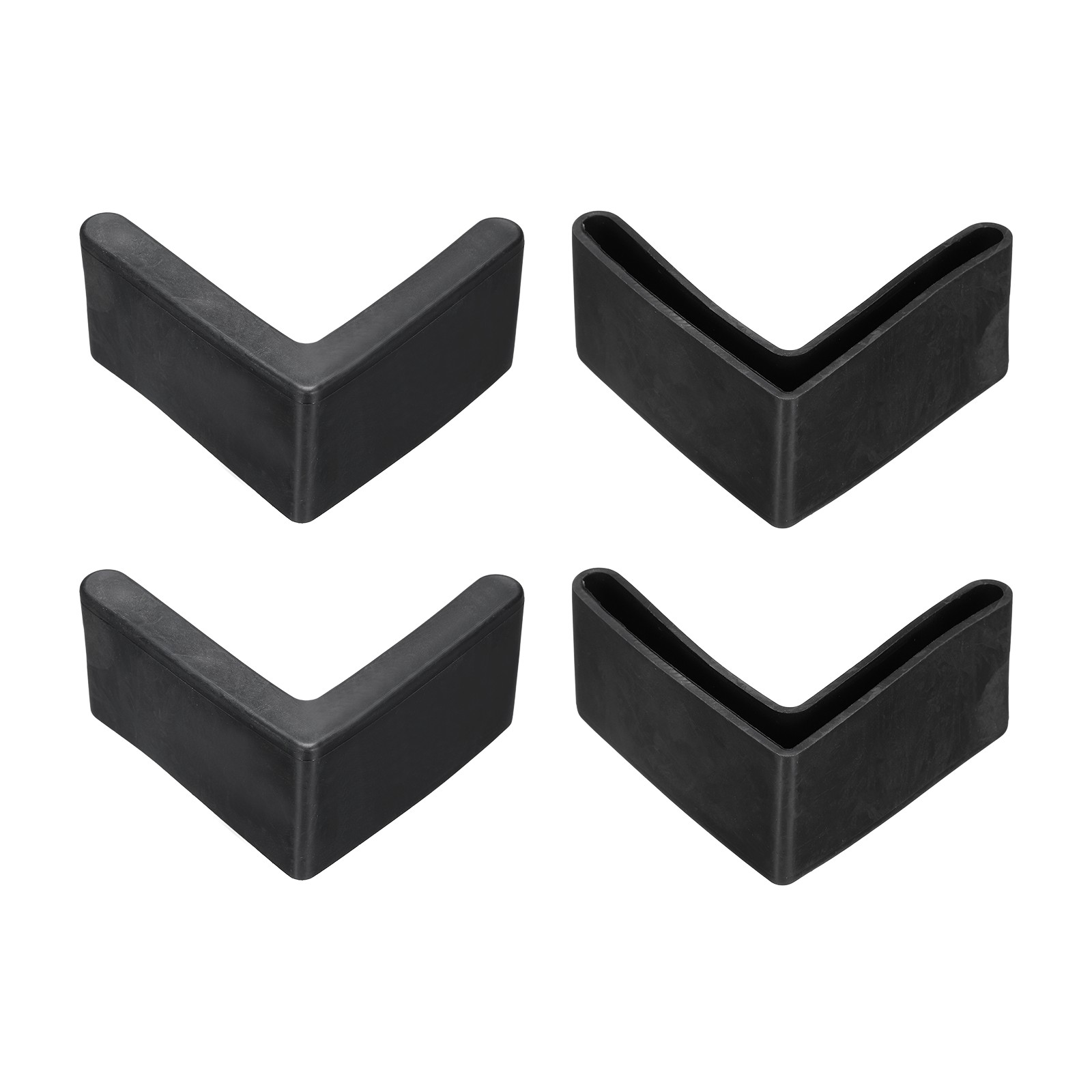 4Pcs 2-1/2" Bed Frame End Cap, Angle Iron Foot Pad Leg Protector, Black