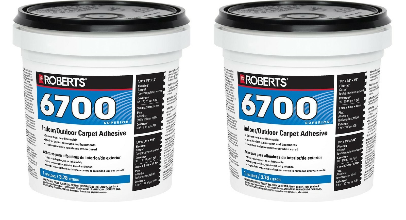 Roberts 6700 - Marine Vinyl GLUE Adhesive RV - TWO Gallons - Indoor / Outdoor