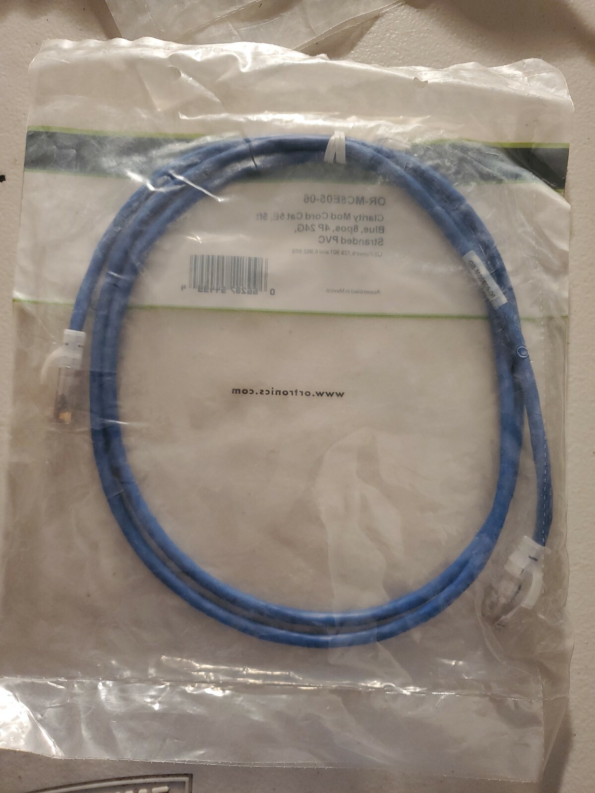 ORTRONICS OR-MC5E05-06--Clarity 5E Modular Patch Cord, 5', BLUE-- NEW IN PKG