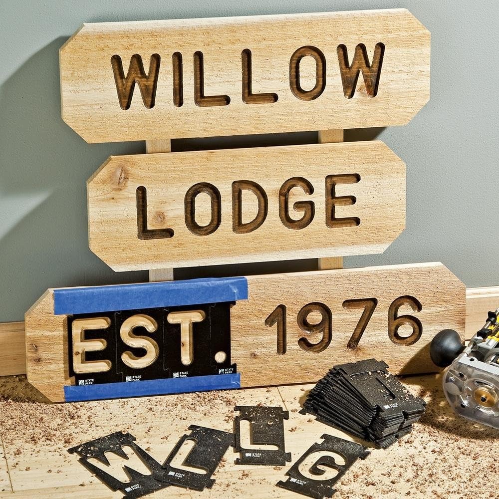 Template 2.25 Inch, 99-Pc Interlocking Signmaker’s Templates | Router Letter