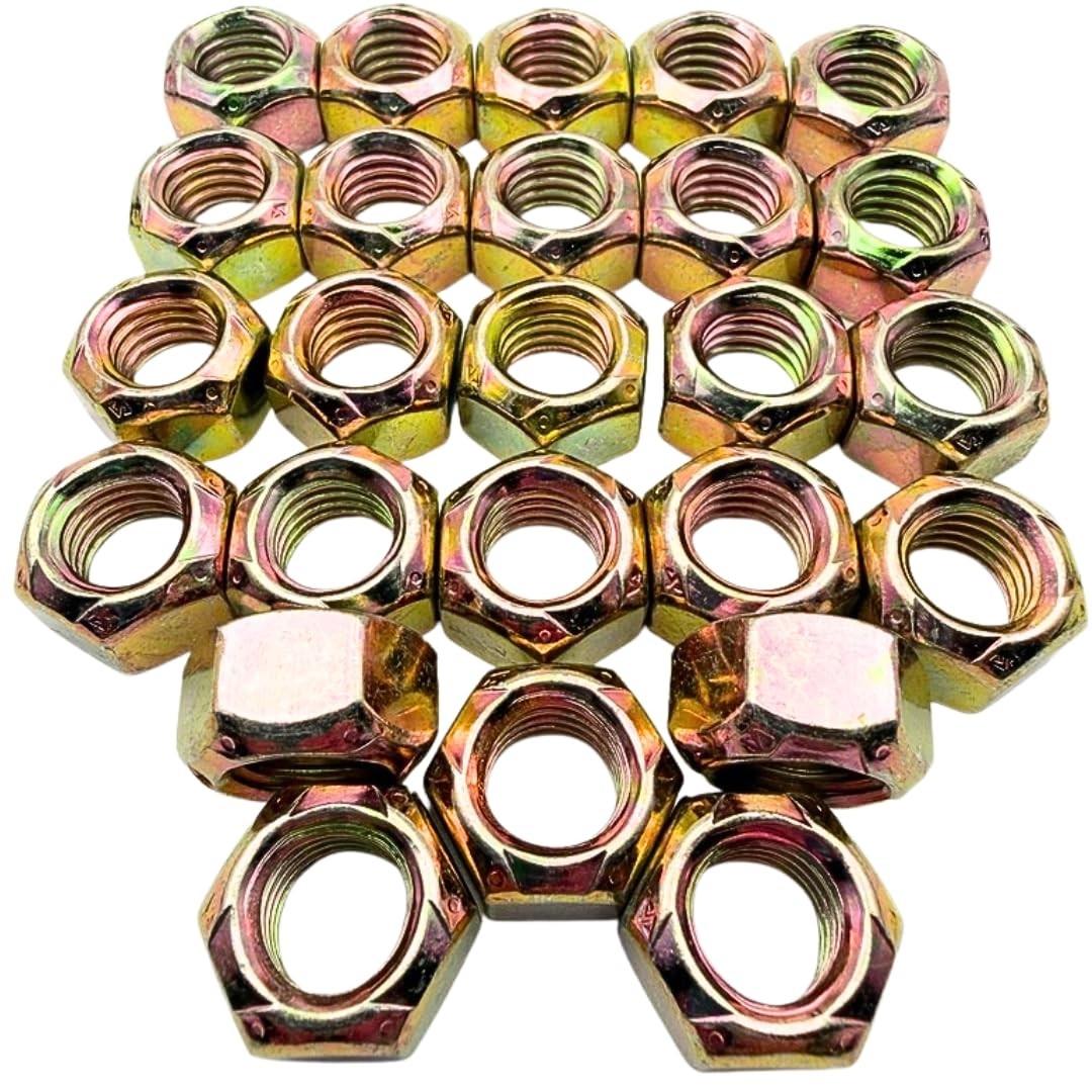 25 Pack of 1/2"-13 All Metal Lock Nuts Grade C Heavy Duty SAE J995 0.5" Torque