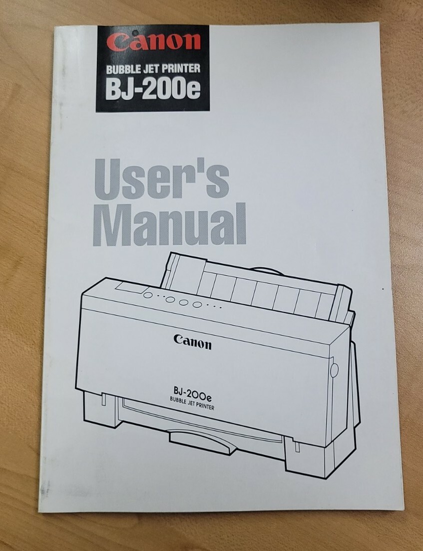 CANON Bubble Jet Printer BJ-200e USER'S MANUAL Only JAPAN 1994 pb
