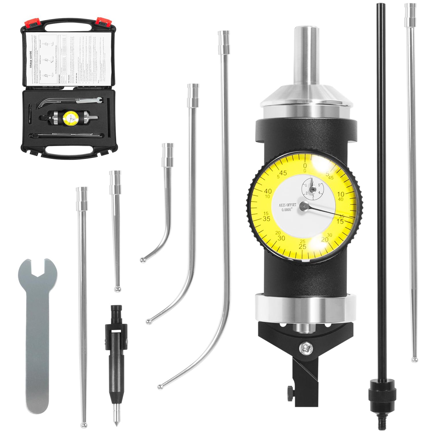 0-0.15" by .0005'' Graduations, Coaxial Centering,Co-Ax Indicator Tool Set