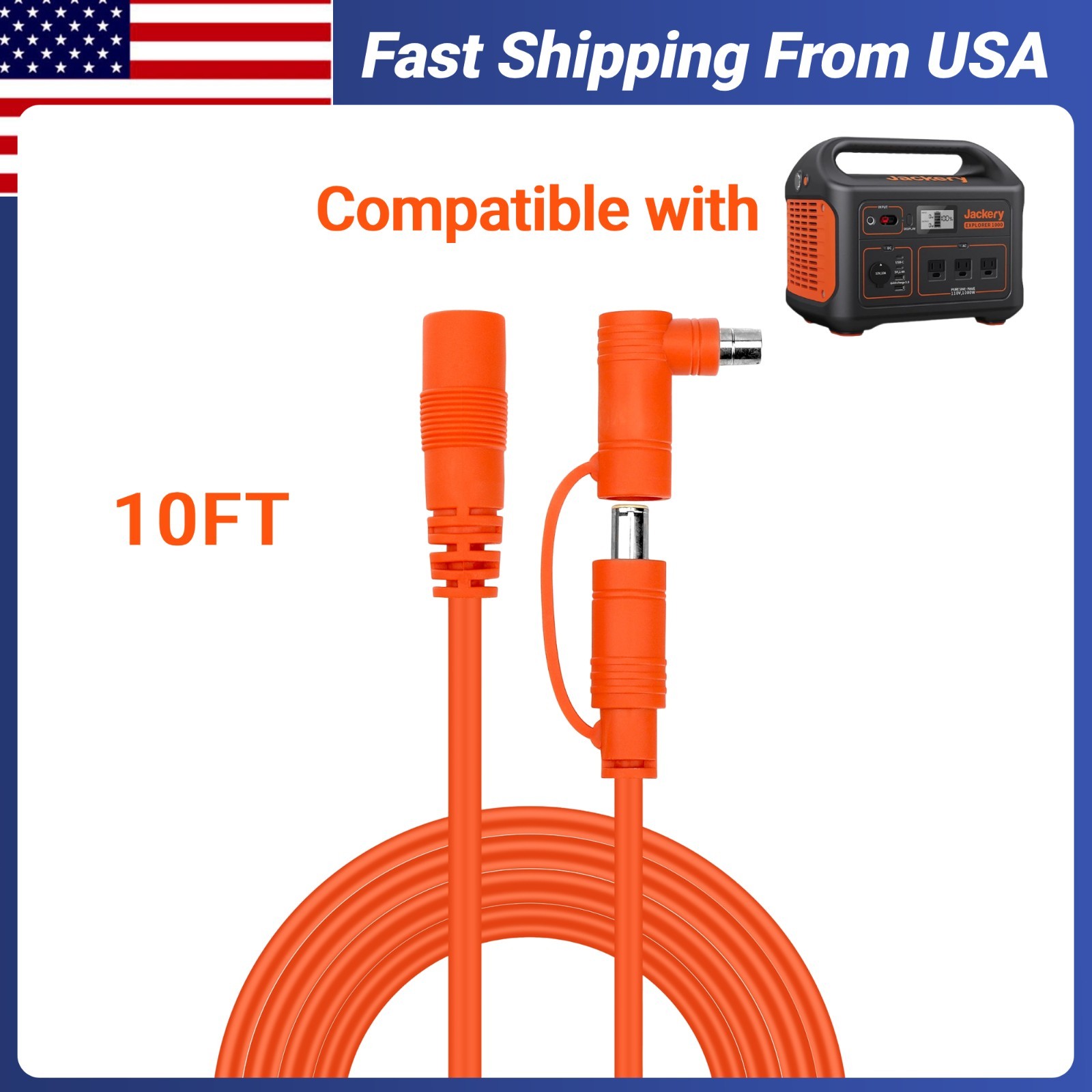 10FT  14AWG DC Extension Cable for Solar Panel Compatible with Jackery SolarSaga