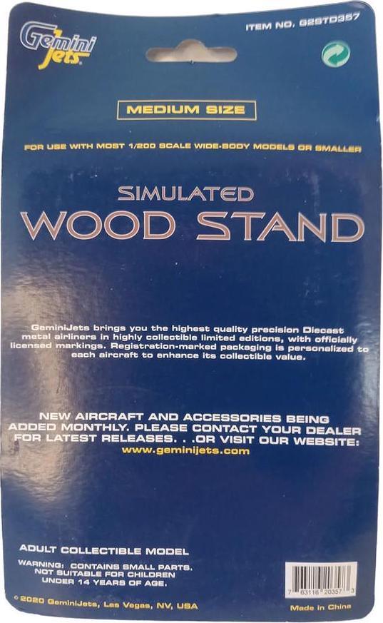 Medium Simulated Wood Display Stand for 1/200 Scale Models by GeminiJets