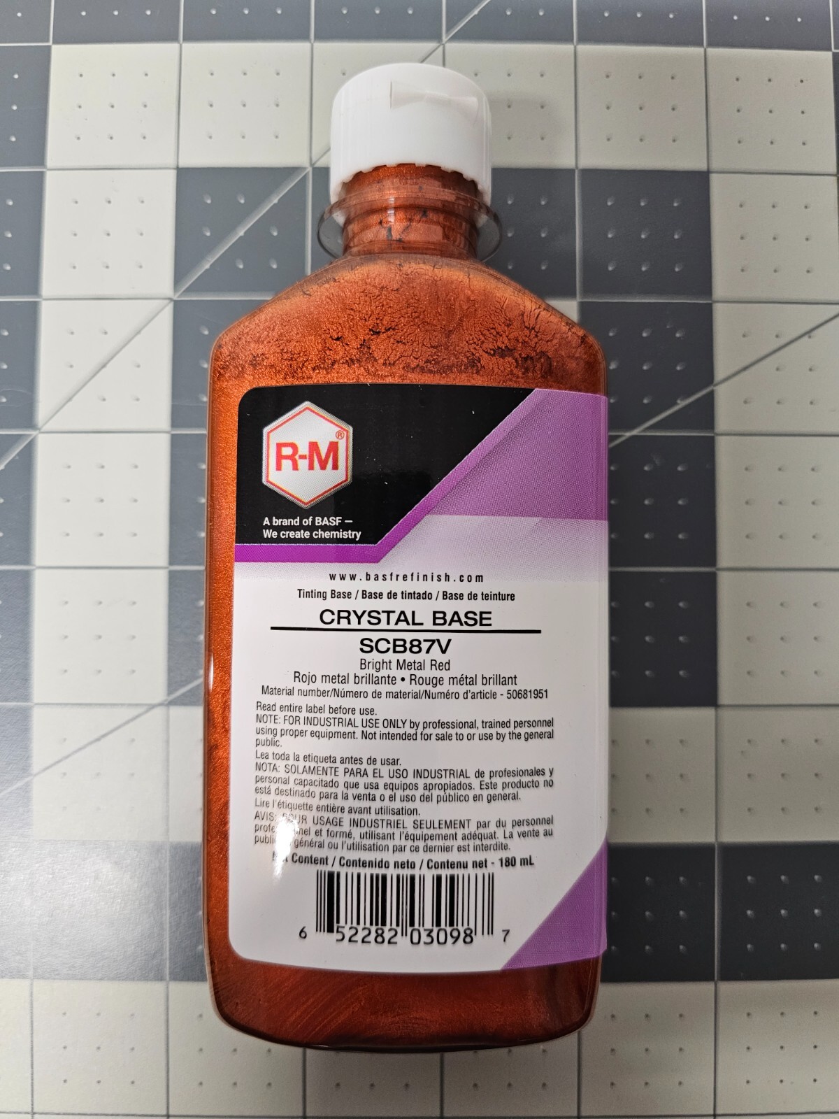 RM Crystal Base ⭐ 180ml SCB87V Bright Metal Red ⭐ BASF