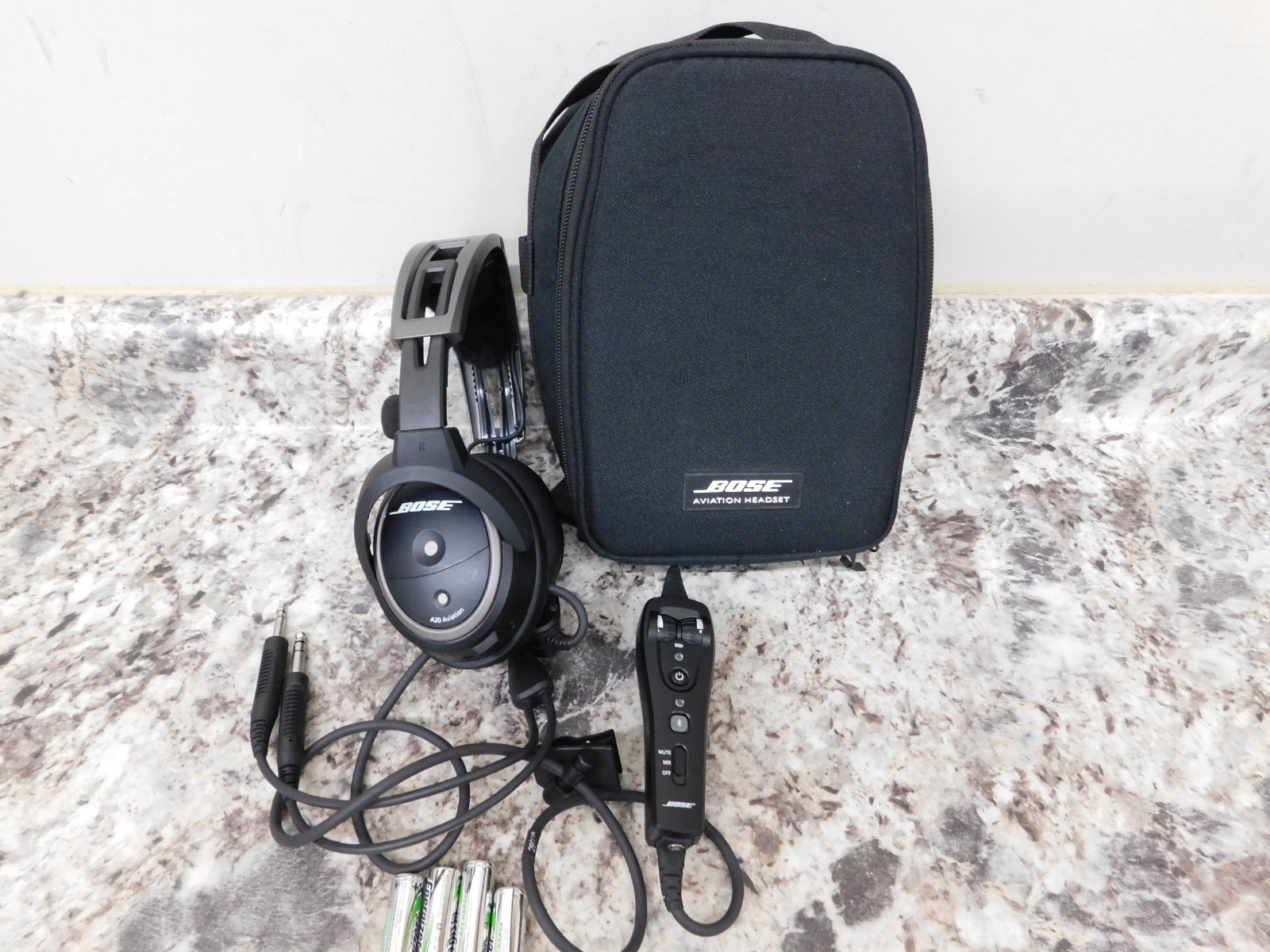 Bose A20 Aviation Headset with Bluetooth and Dual Plug Cable - Black
