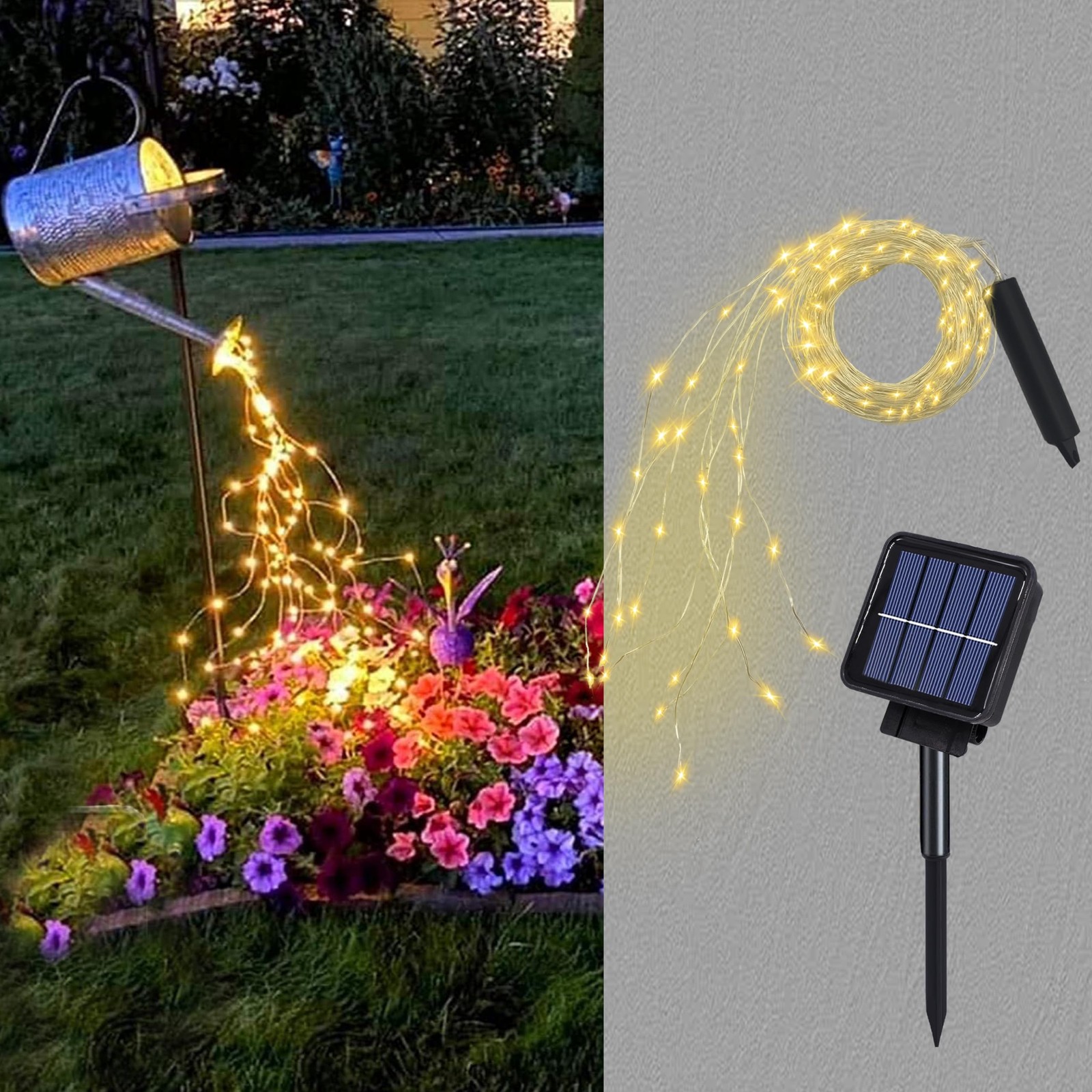 Solar Waterfall Fairy Bunch Lights Outdoor Waterproof 200LEDs 8 Modes Waterin