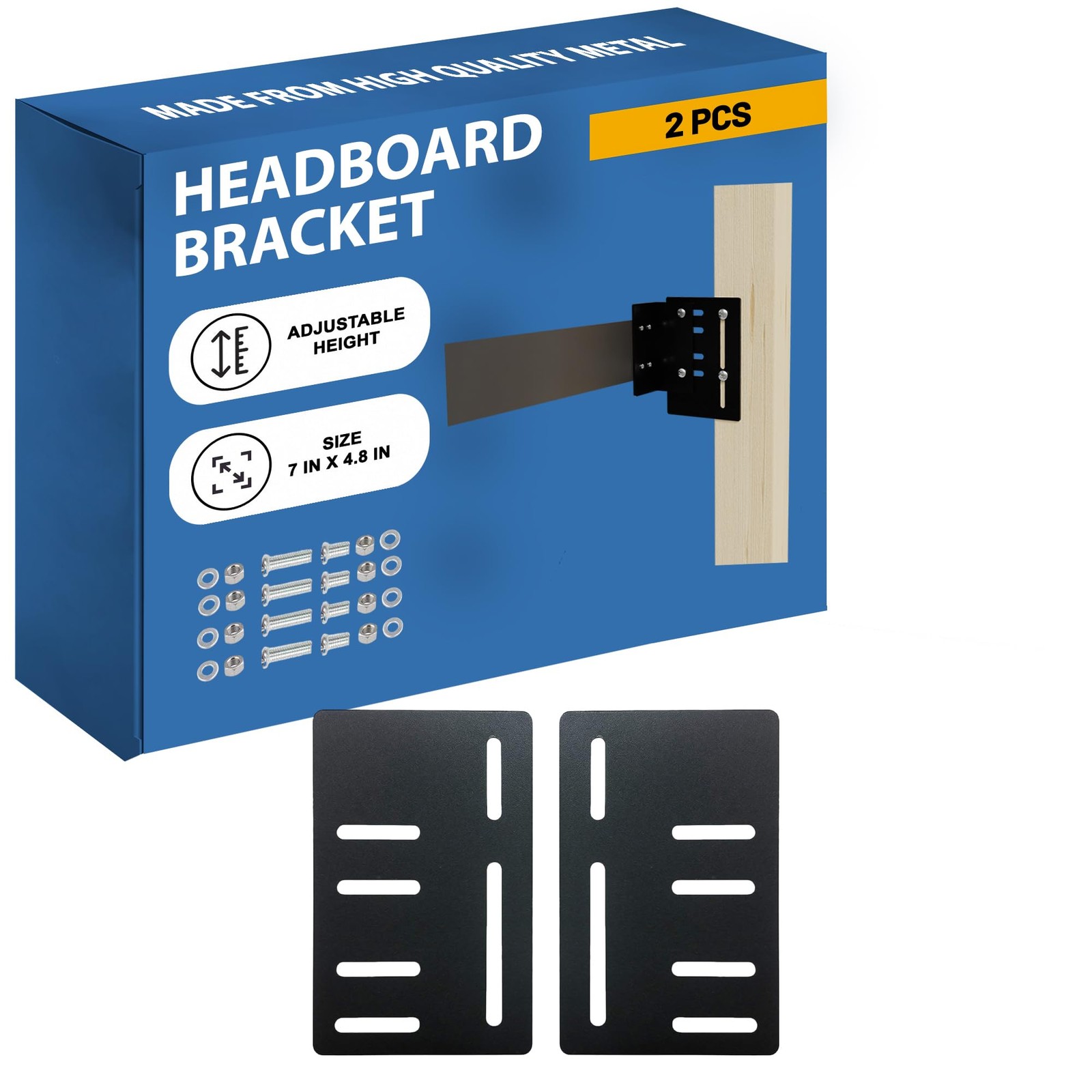 2 Pack Headboard Attachment Bracket Heavy Duty 1.4 Steel Plate Mounting