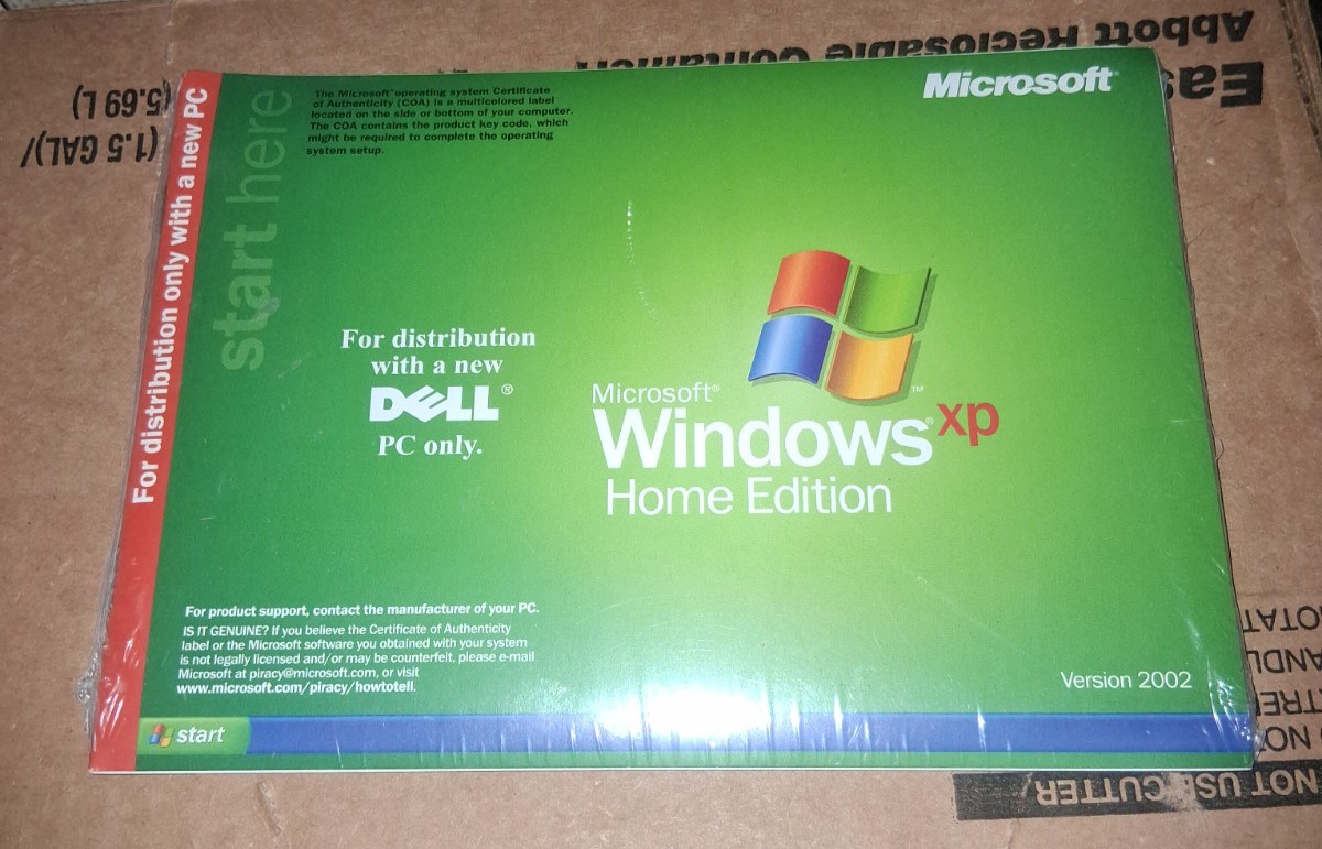 Microsoft Windows XP Home Edition 2002 Software DELL PC Factory SEALED