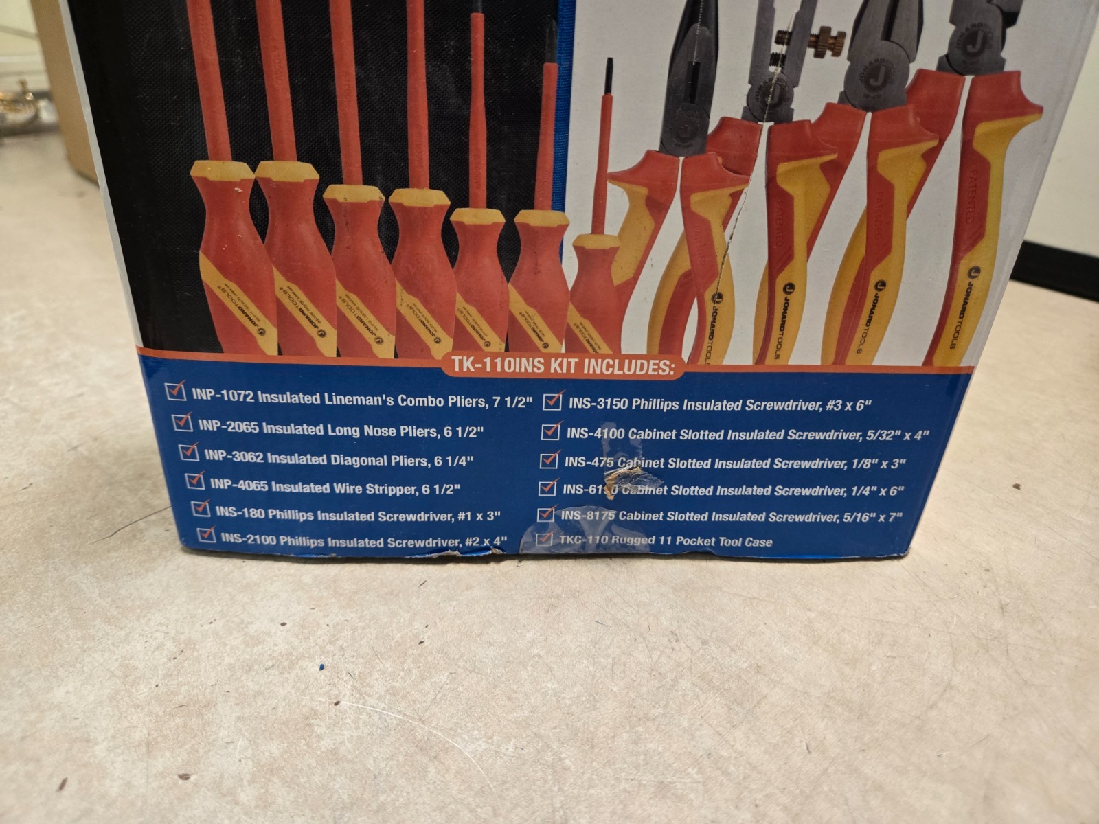 JONARD TOOLS TK-110INS Insulated Tool Set,11 pc. 2TDP7 Sealed