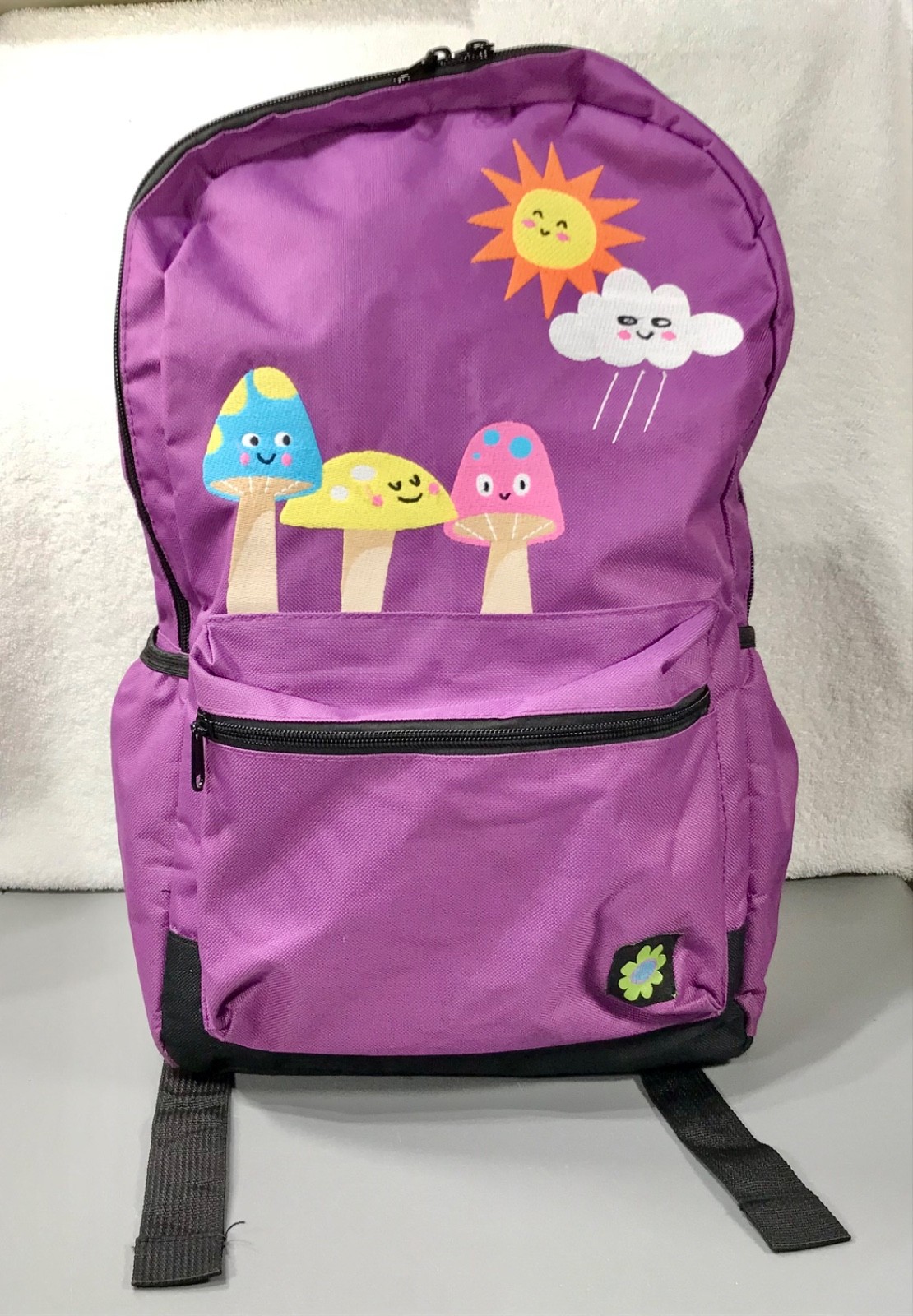 A.Lab Rain or Shine Embroidered Mushrooms Backpack Boho Hipster Travel School
