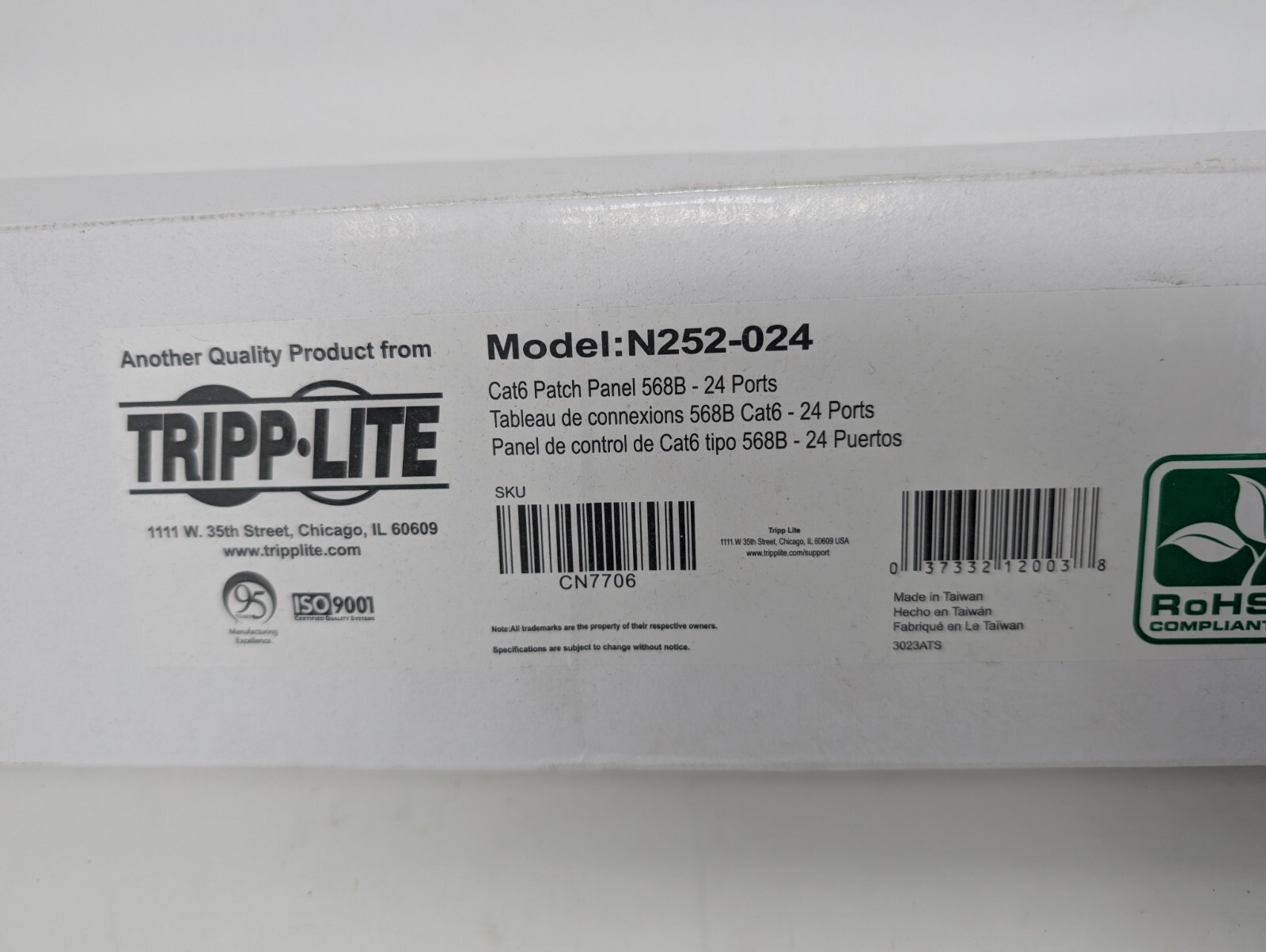 Tripp Lite N252-024 24-Port Cat6 Cat5 Patch Panel Rackmount