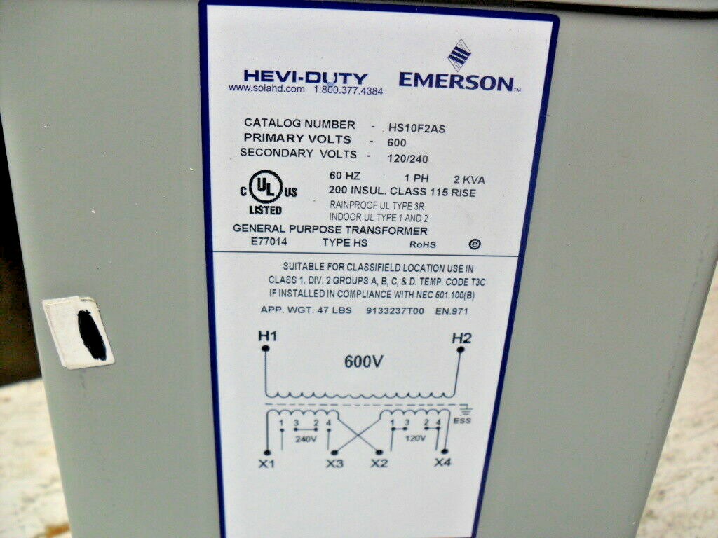 Hevi-Duty EMERSON HS102AS guaranteed