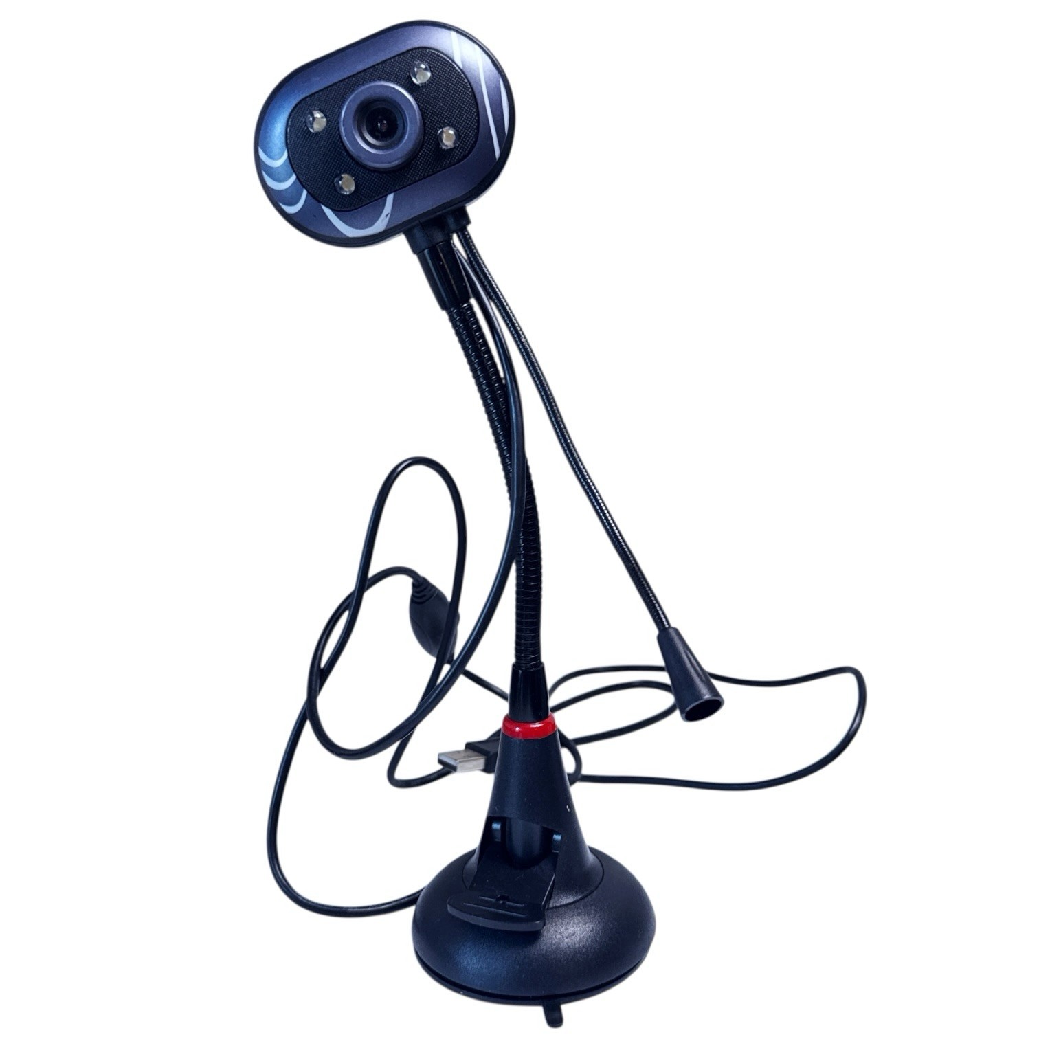 D&L PC Camera 480P USB 2.0 Webcam w/ LED Lights Gooseneck Stand
