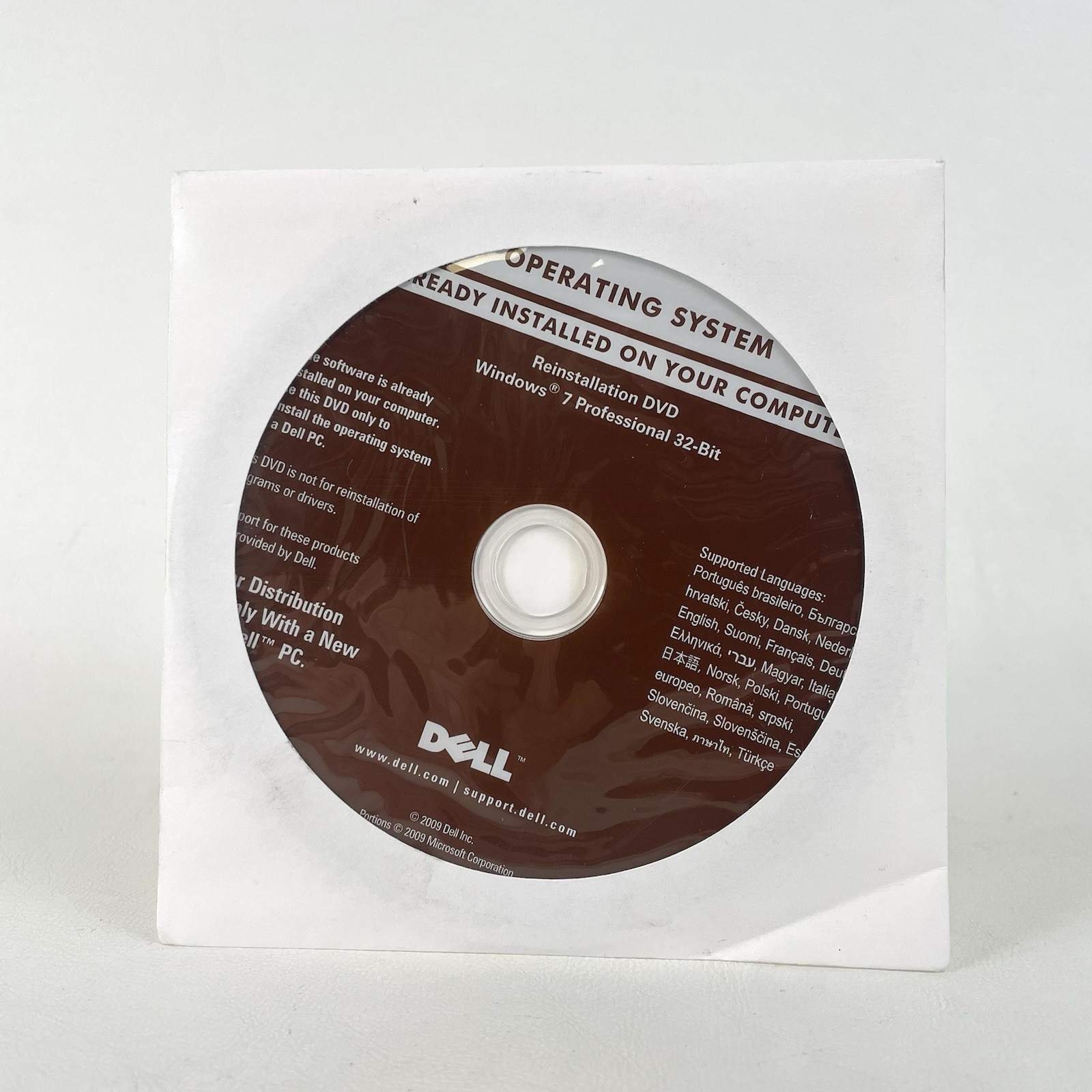 Dell Windows 7 Professional 32 Bit Reinstallation DVD Disc 0PPK5P SEALED!