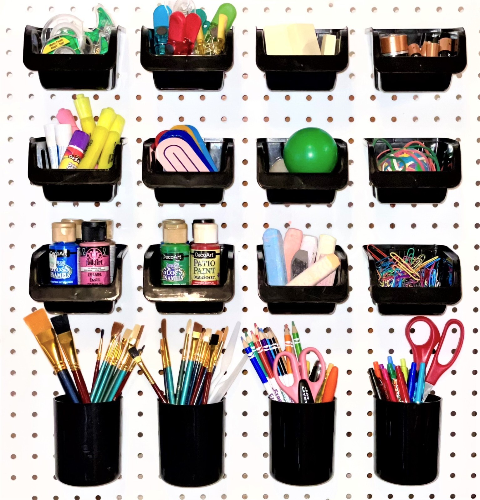 WallPeg Pegboard Bins - 20 Pc. Kit Hooks to Standard Peg Board Panel Workbench