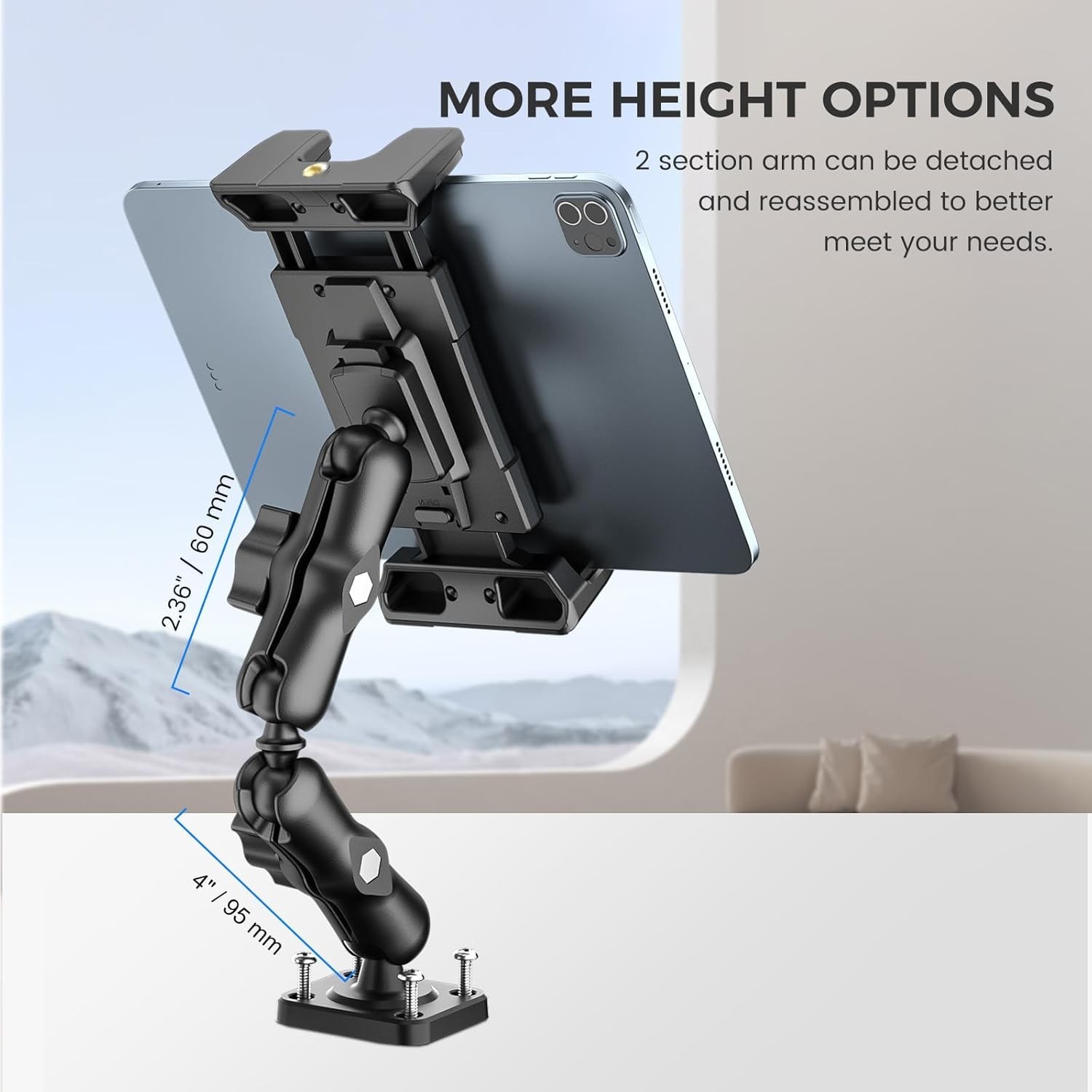 Soporte Ajustable para Tablet de 5" a 13" para Salpicadero y Pared