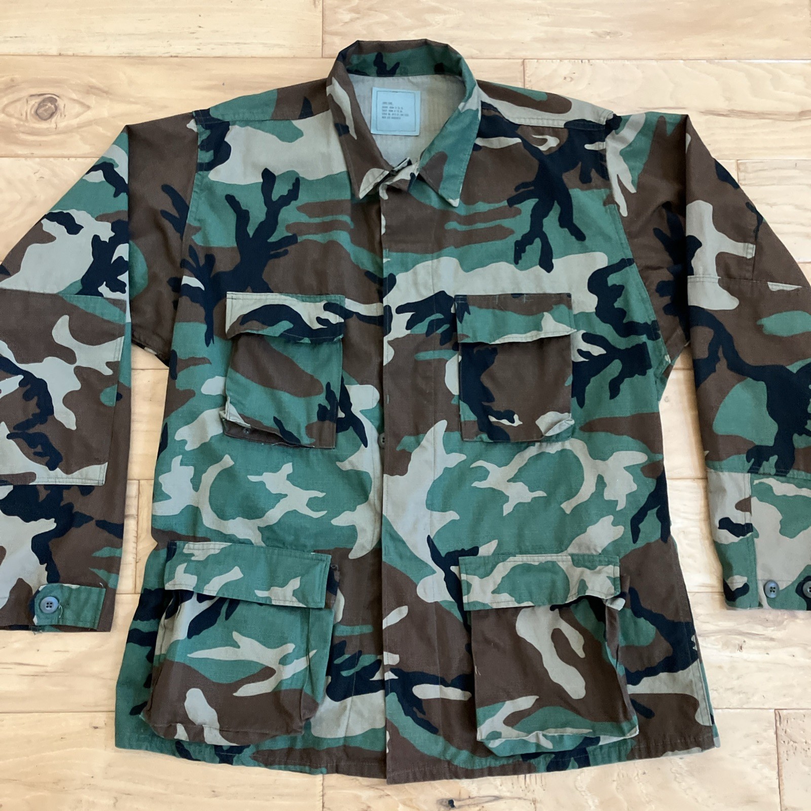 USGI M81 Woodland Military Uniform Field Top Jacket  BDU  Size -  LARGE  LONG