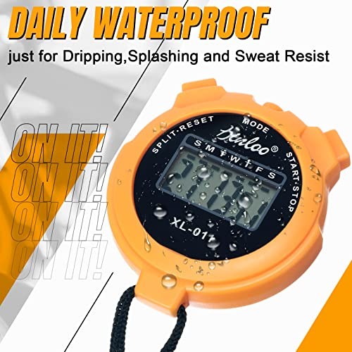 Pack of 12 Orange Multi Function Digital Stopwatch Timers