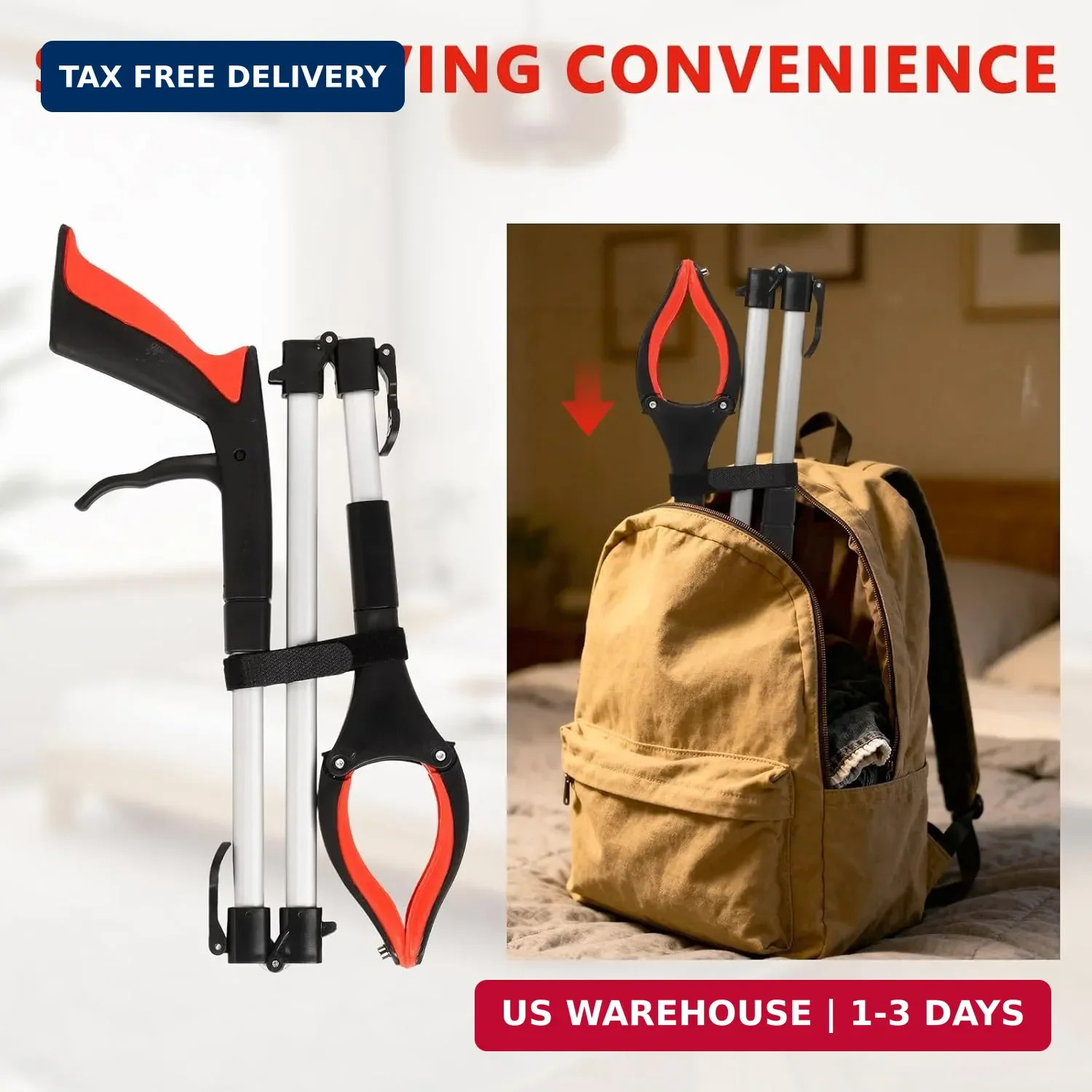 2-Pack Grabber Reacher Tool, 36" Foldable Trash Picker Upper | Extra Long Heavy