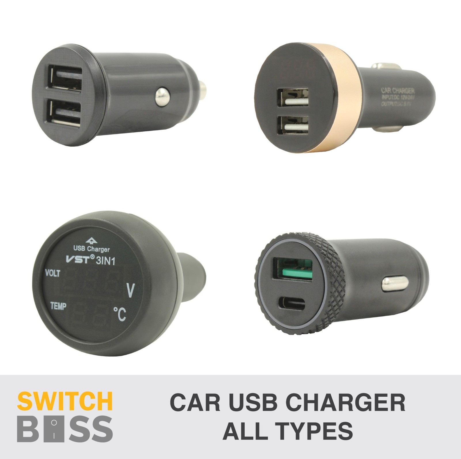 USB TYPE C CHARGERS ALL STYLES Car Dual 4x4 12v Cig Volt Cigarette Power Socket