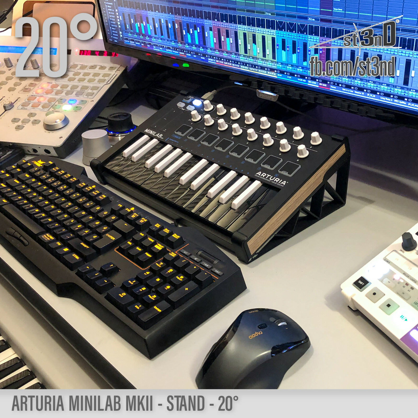 ARTURIA MINILAB MKII STAND - 20 degrees - 3D printed- 100% Buyers Satisfaction