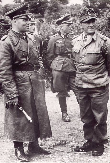 WWII B&W Photo Field Marshal Erwin Rommel in Normandy 1944  WW2 Germany / 2321