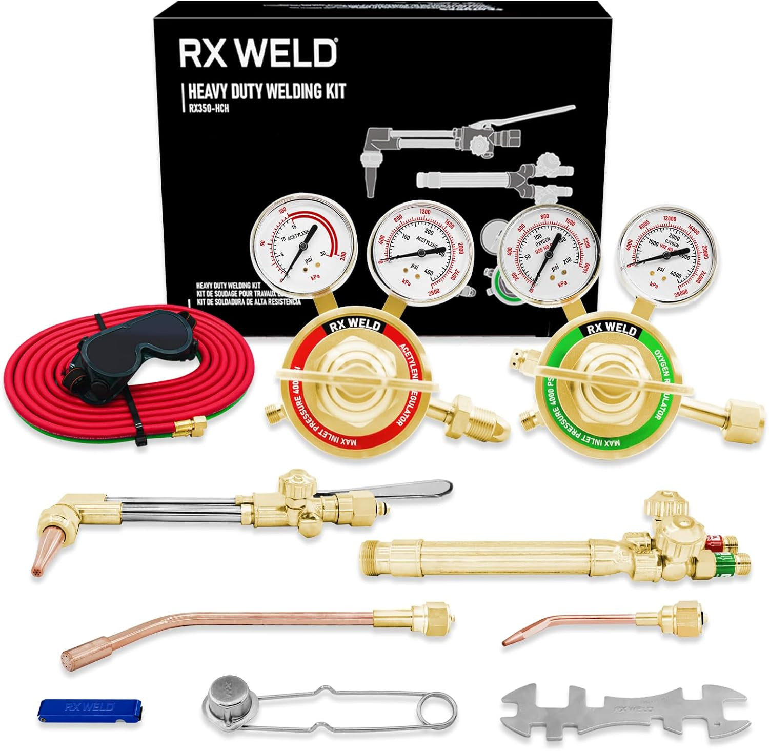 Heavy Duty Oxy Acetylene Torch Kit with Check Valves | CA2460 Cutting Attachment