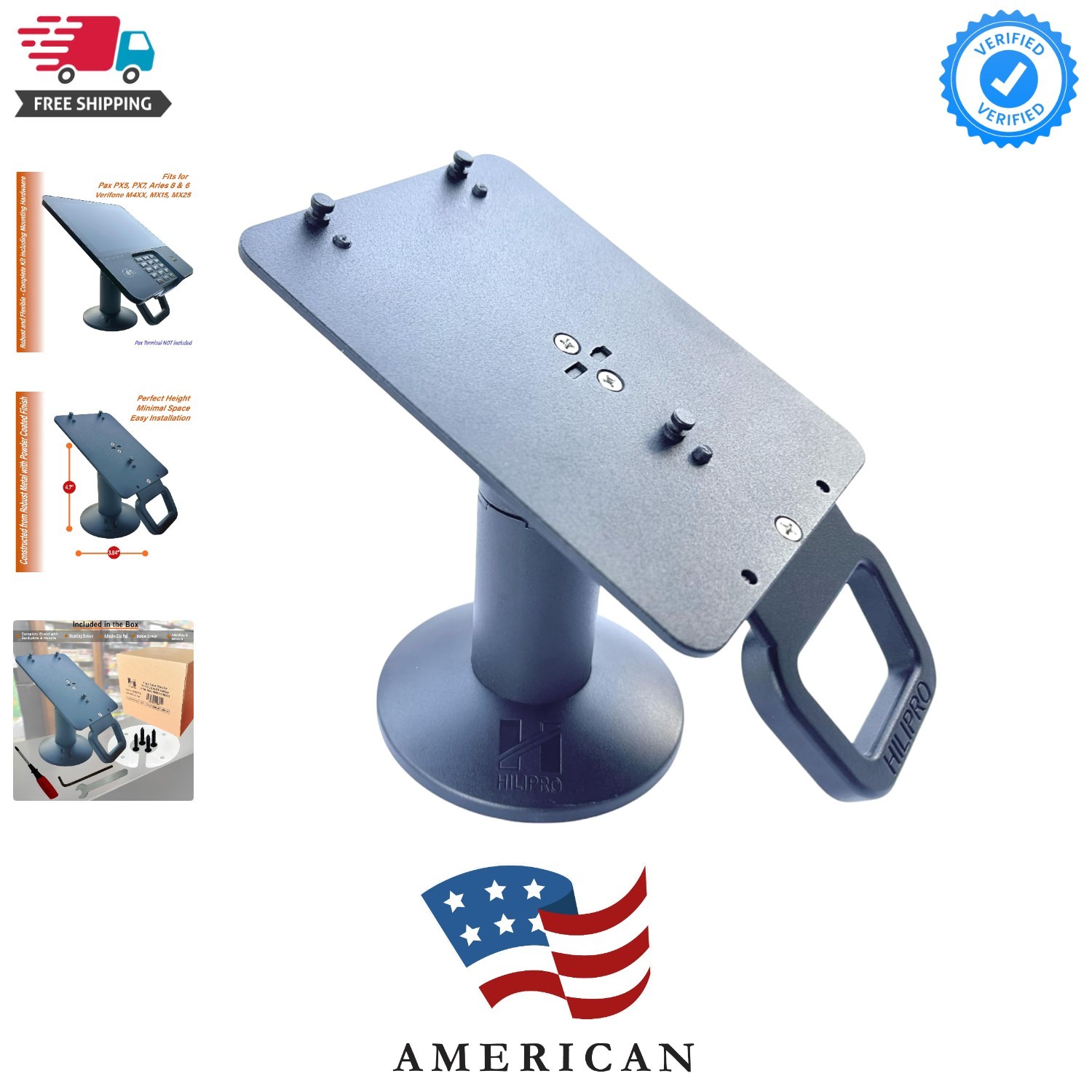 Sturdy Metal Swivel Stand for Verifone MX915/MX925, M400, M440, Pax PX5, PX7,...