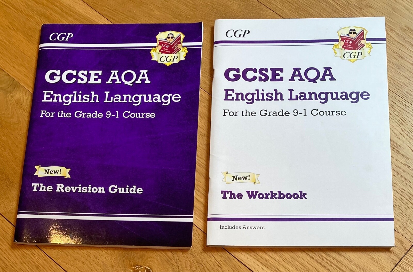 2 x CGP AQA GCSE grade 9-1 English Language books Revision Guide & Workbook