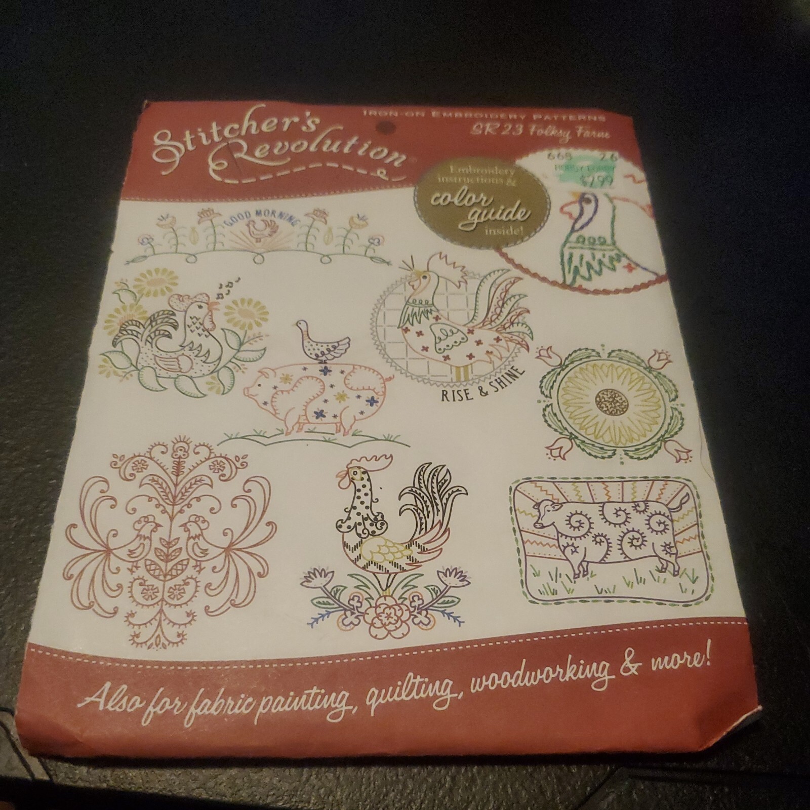 Stitcher's Revolution Iron-On Transfers-Folksy Farm -SR-23