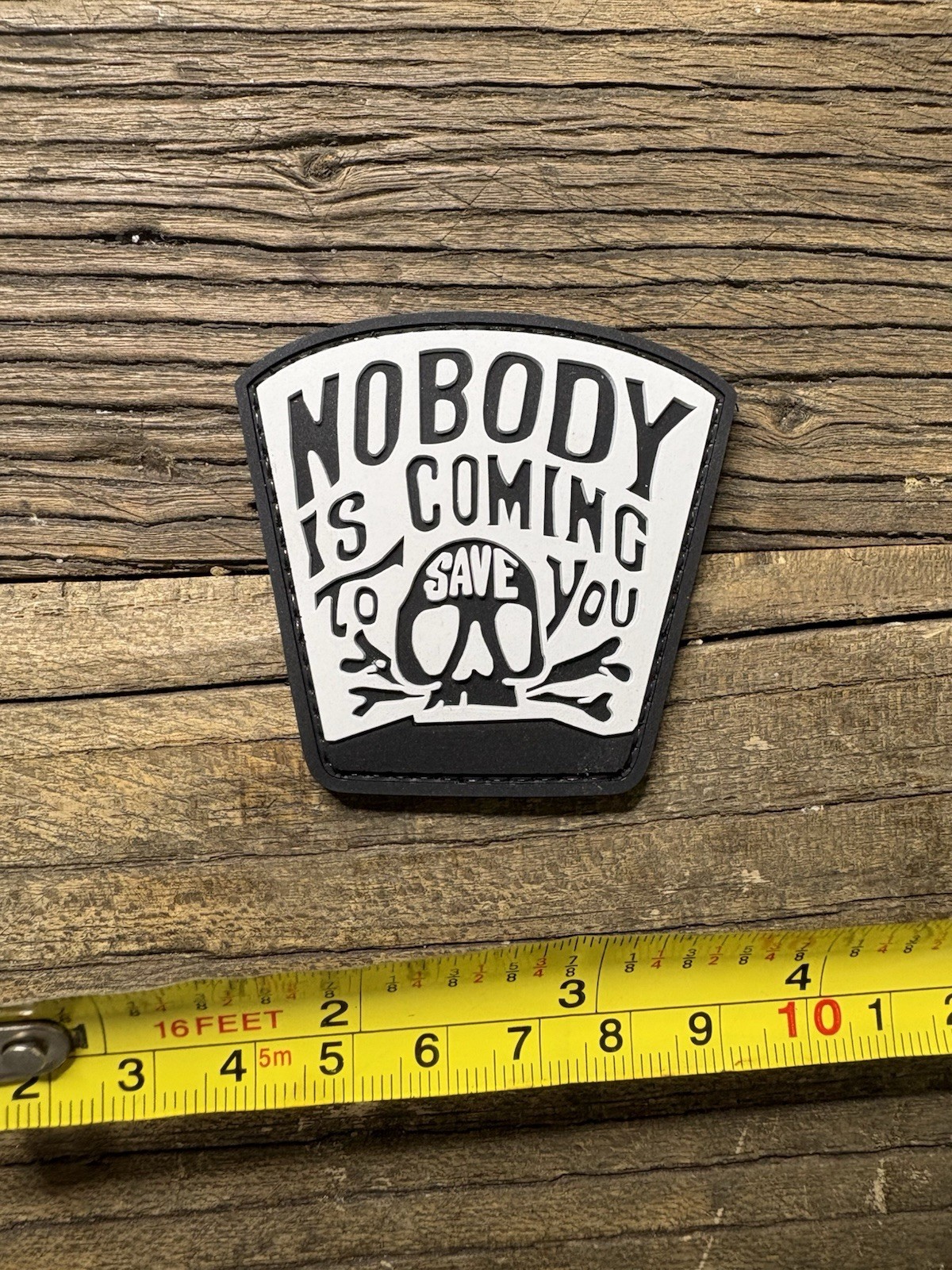 No One Is Coming To Save You Patch PVC HOOK-3D PVC Rubber