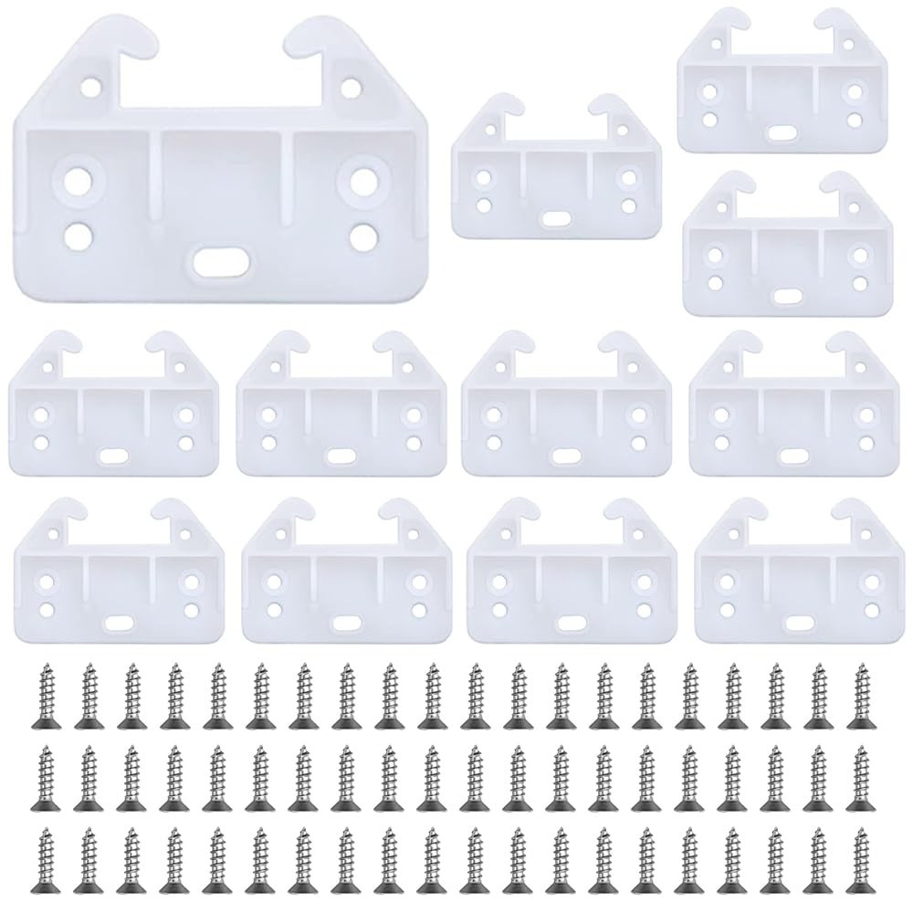 12Pcs Plastic Drawer Guides, Drawer Track Guides Replacement Parts Drawer Rai...