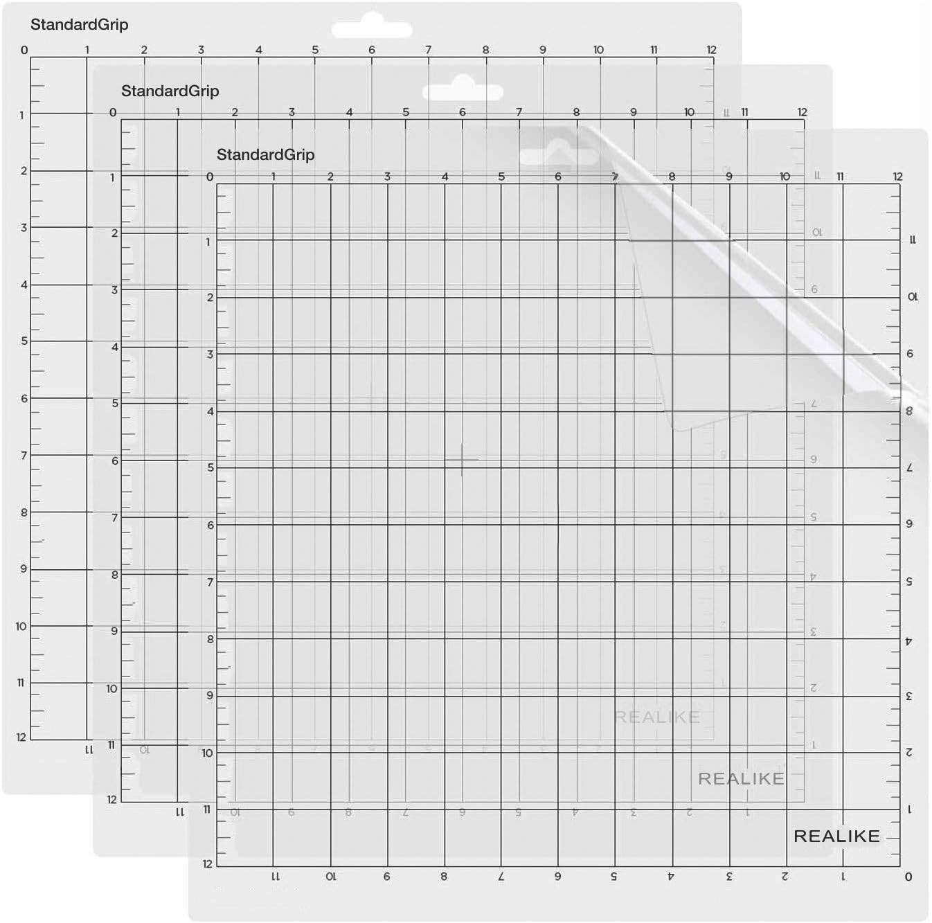 12X12 StandardGrip Cutting Mats for Silhouette Cameo 5/4/3/2/1(3 Pack),Gridded A