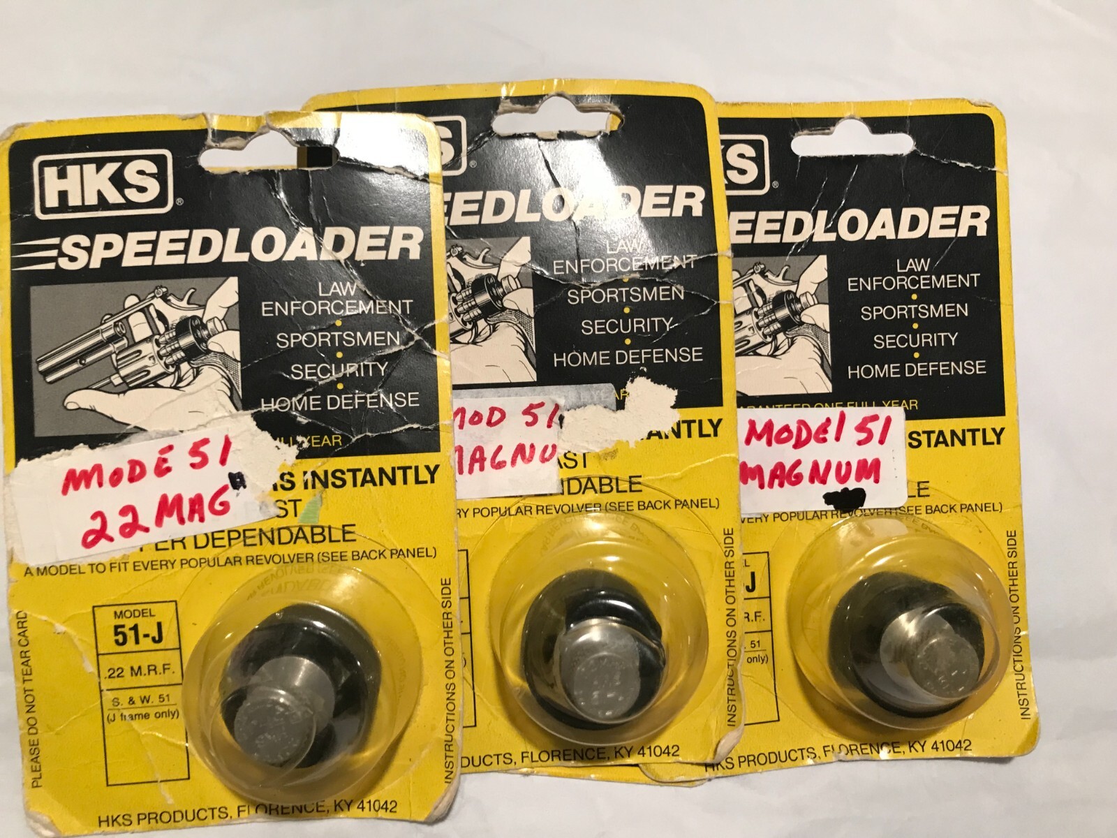 NOS 3 Pack of HKS 51-J Speedloaders for Smith and Wesson 51 .22 WMRF