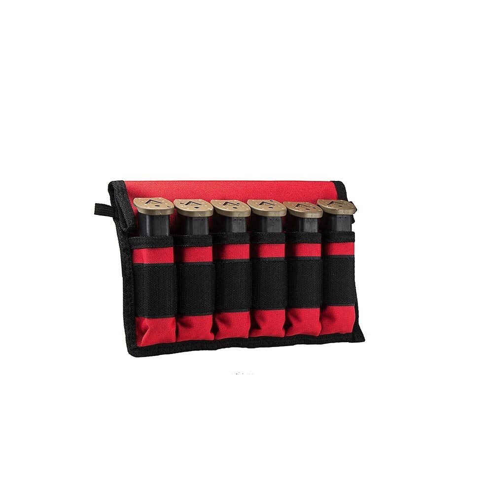 VISM Pistol Magazine Tote 6-Slot for 9mm/.40 Magazine Tactical MOLLE Pouch RED