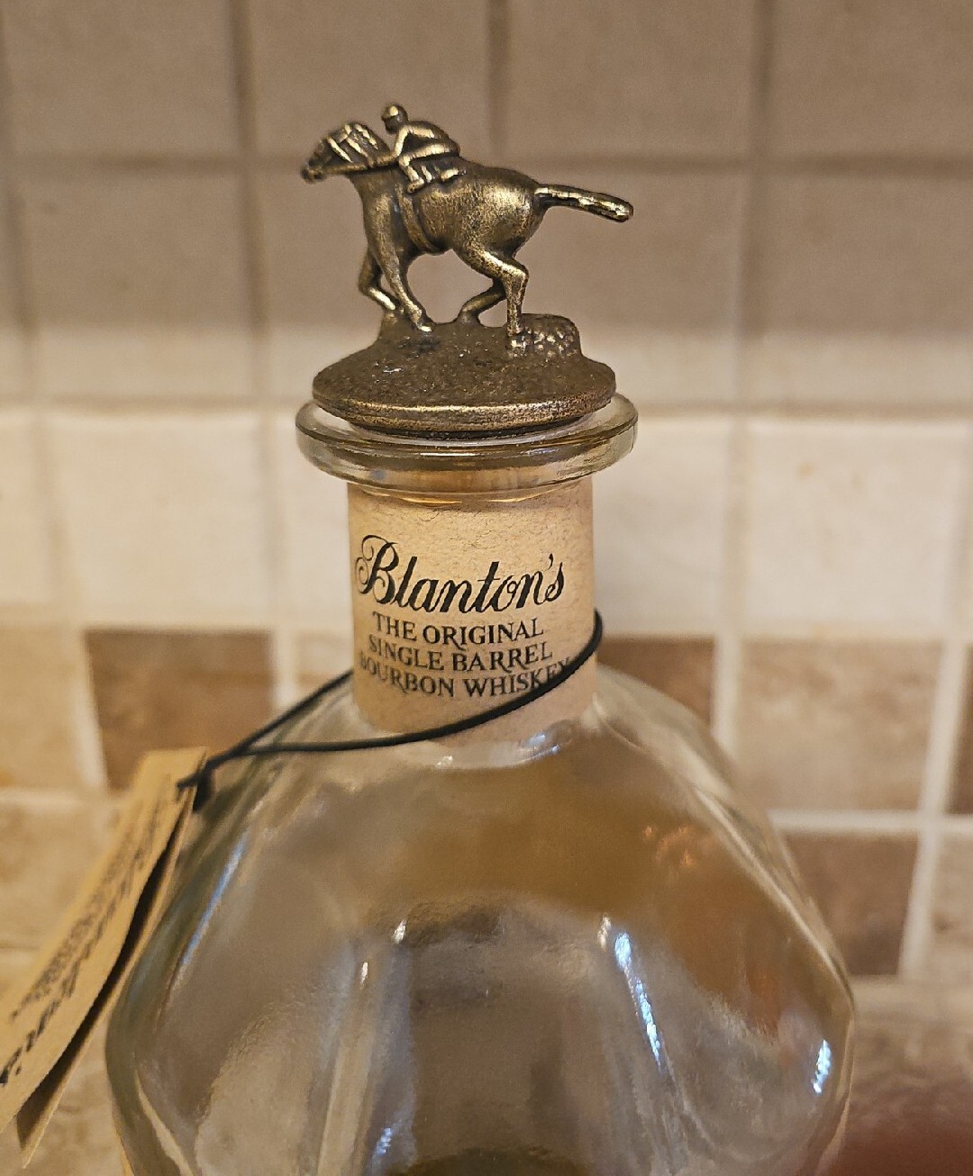 Blanton’s Single Barrel Bourbon Whiskey Empty Bottle with Stopper Letter O 2016