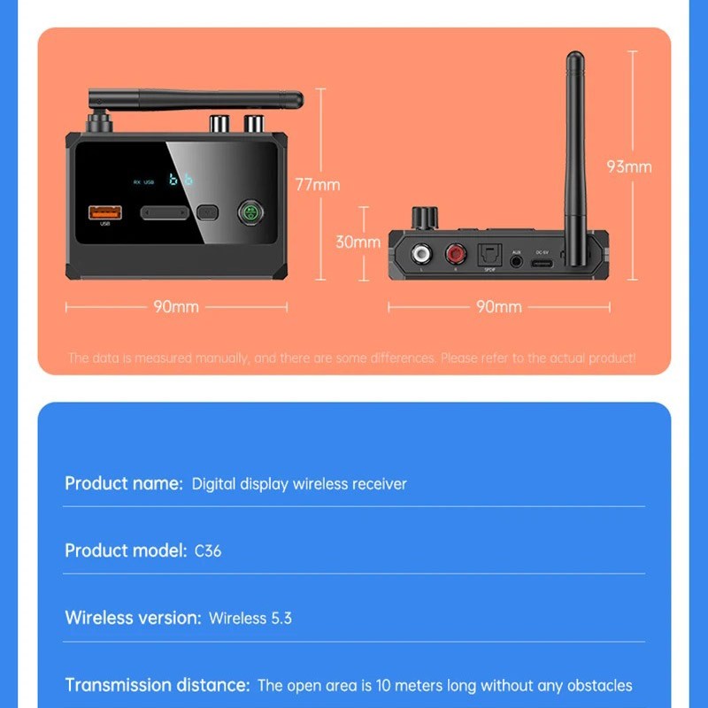 Bluetooth Receiver for Home Stereo Optical Low Latency HD Audio Wireless Adapter