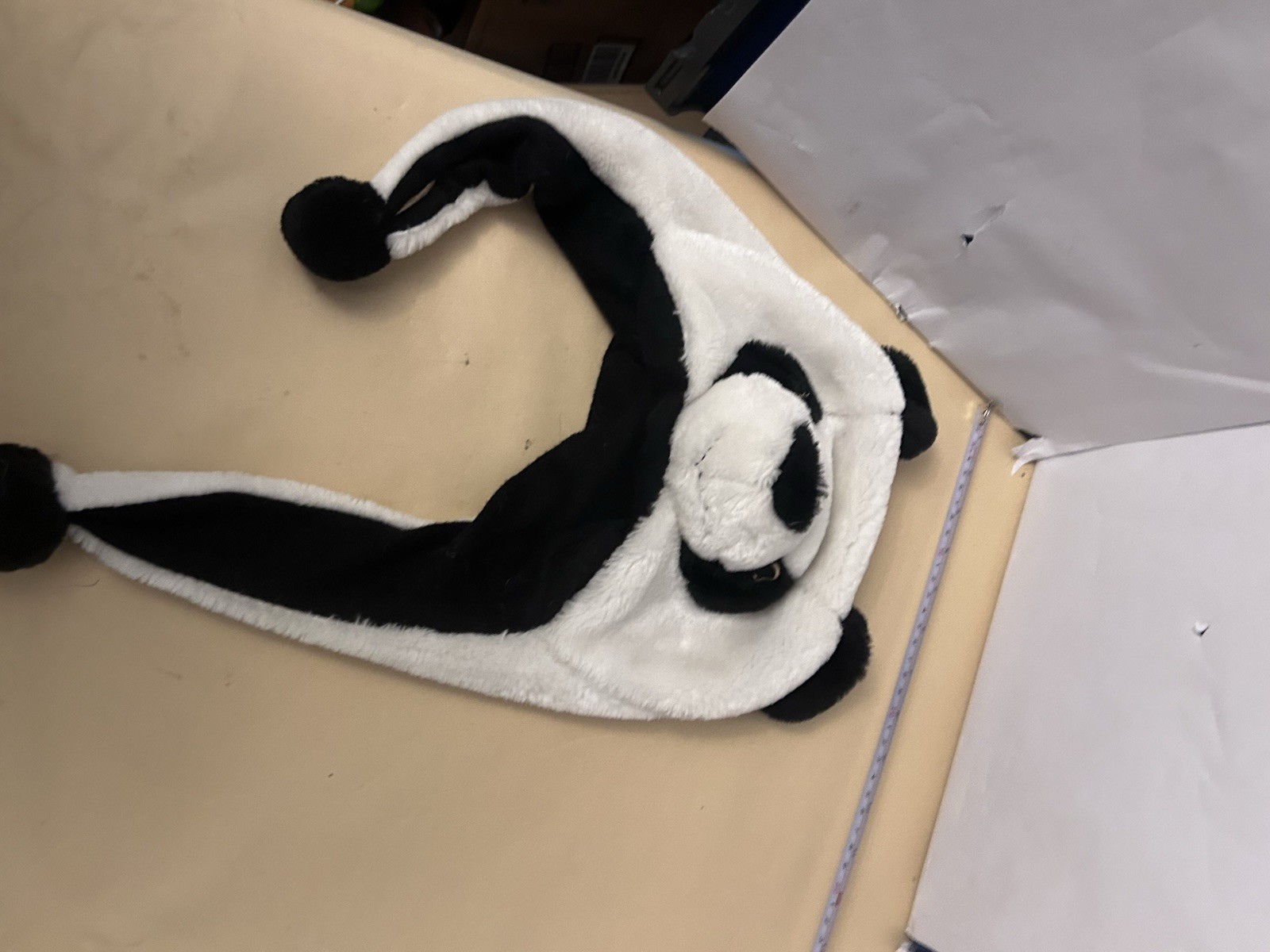 Youth Panda Hat with ears one size unisex