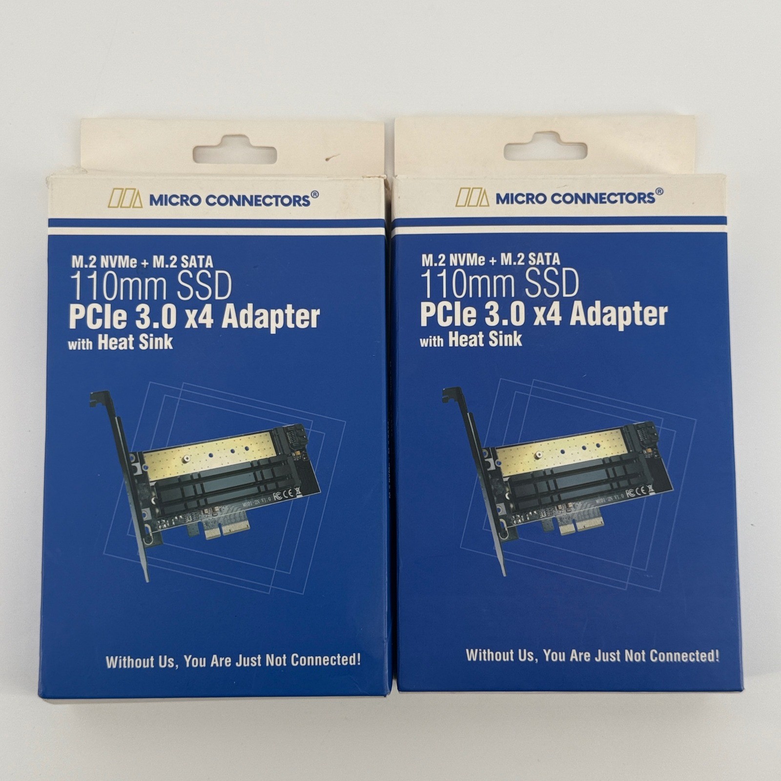 Micro Connectors M.2 NVMe + M.2 SATA 110mm SSD PCIe 3.0 x4 Adapter PCIE-M21101HS