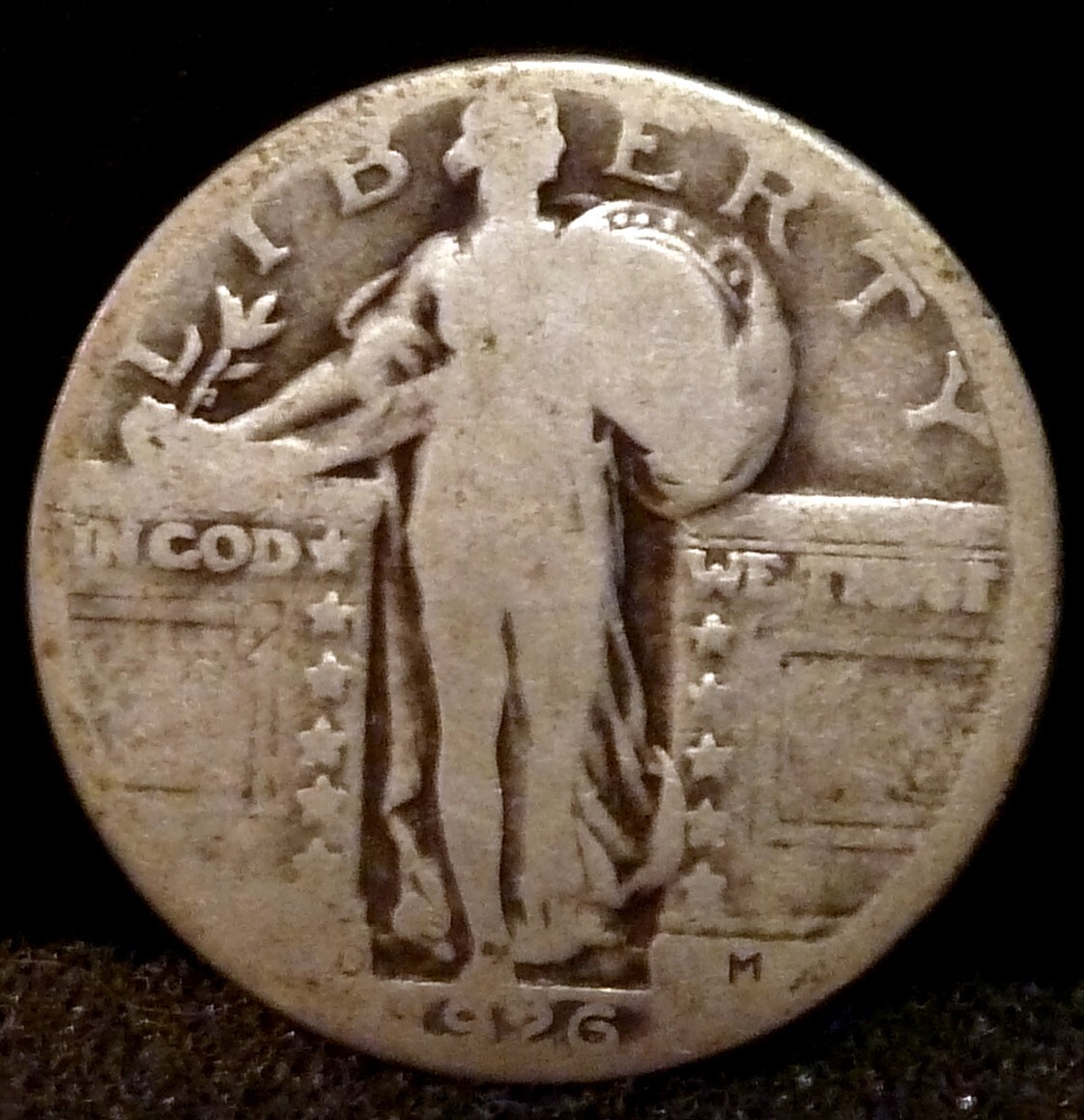 1926 D Standing Liberty Quarter - 90% Silver - Nice Original Coin, Low Mintage