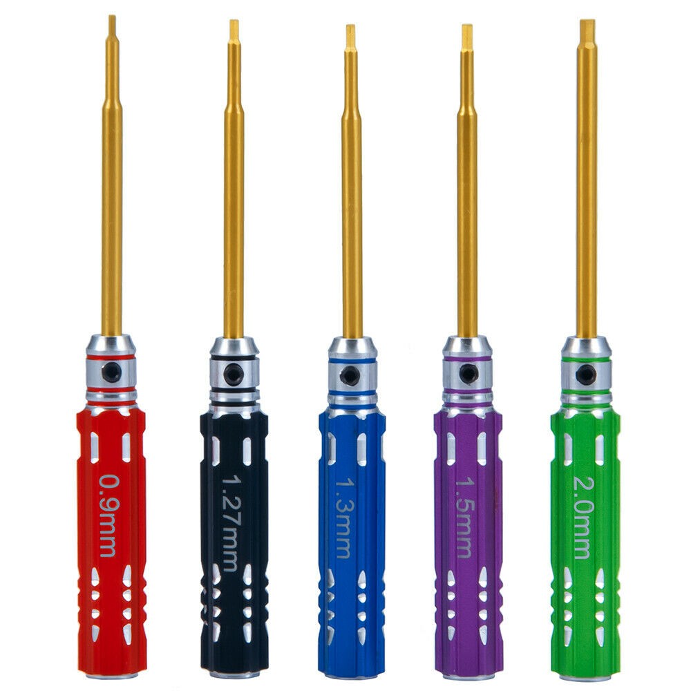 5/Set Professional RC Metal Hex Screw Driver Repair RC Tool for SCX24 RC Model J